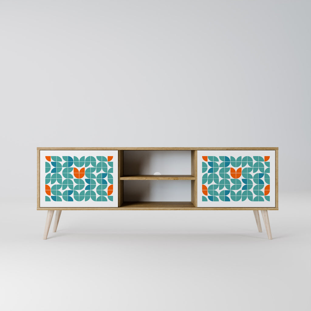 BE THE CHANGE Móvel de TV com 2 Portas em Efeito Carvalho