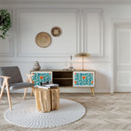 BE THE CHANGE Móvel de TV com 2 Portas em Efeito Carvalho