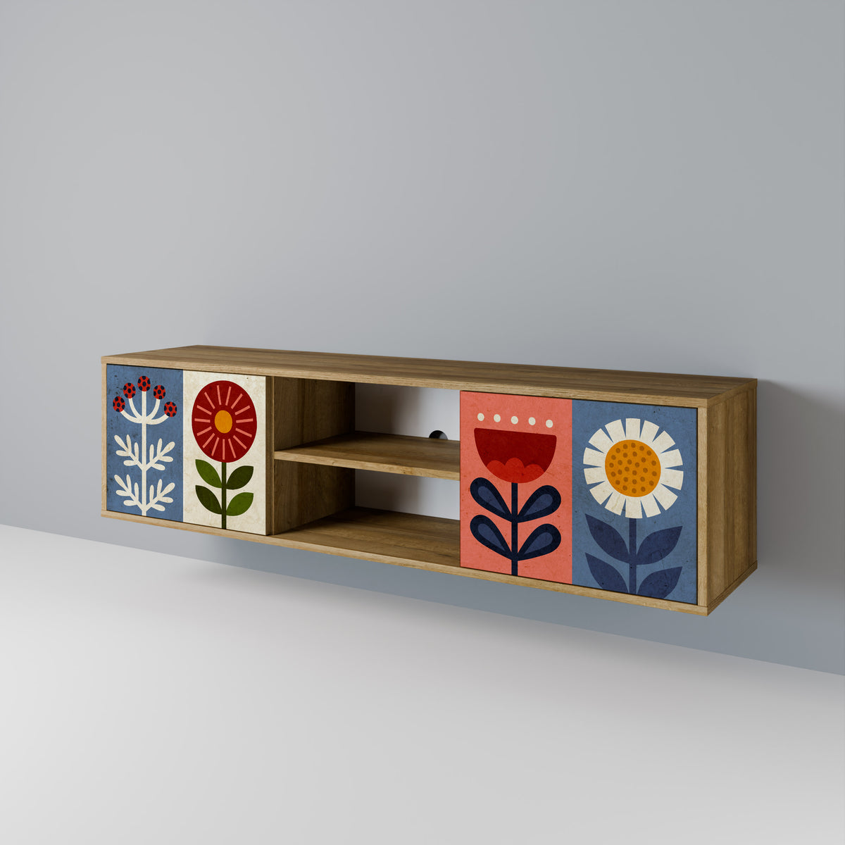 SCANDIC FLOWERET Móvel de TV de 2 Portas