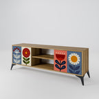 SCANDIC FLOWERET Móvel de TV com 2 Portas em Efeito Carvalho