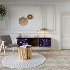 FLORAL COMBINATION Móvel de TV com 2 Portas em Efeito Carvalho