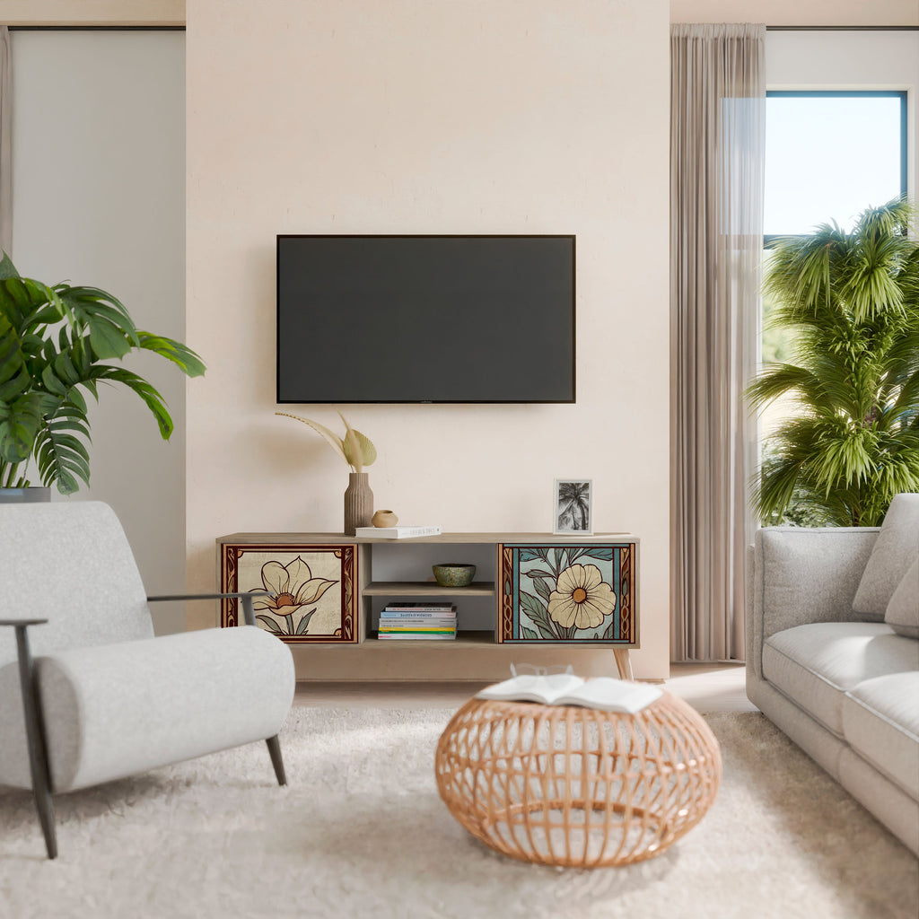 TIMELESS FLORA Móvel de TV com 2 Portas em Efeito Carvalho