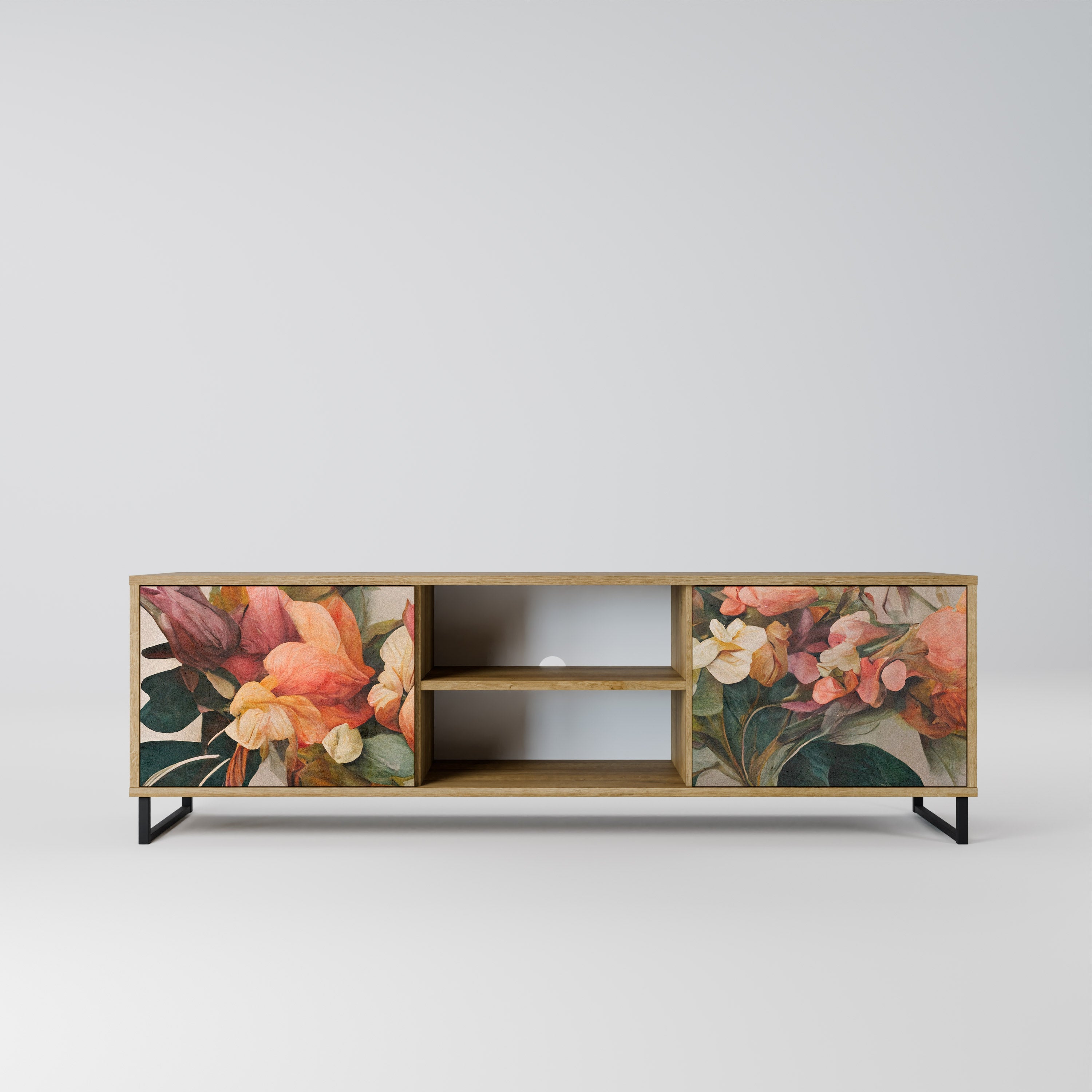 STYLISH BEAUTY Móvel de TV com 2 Portas em Efeito Carvalho