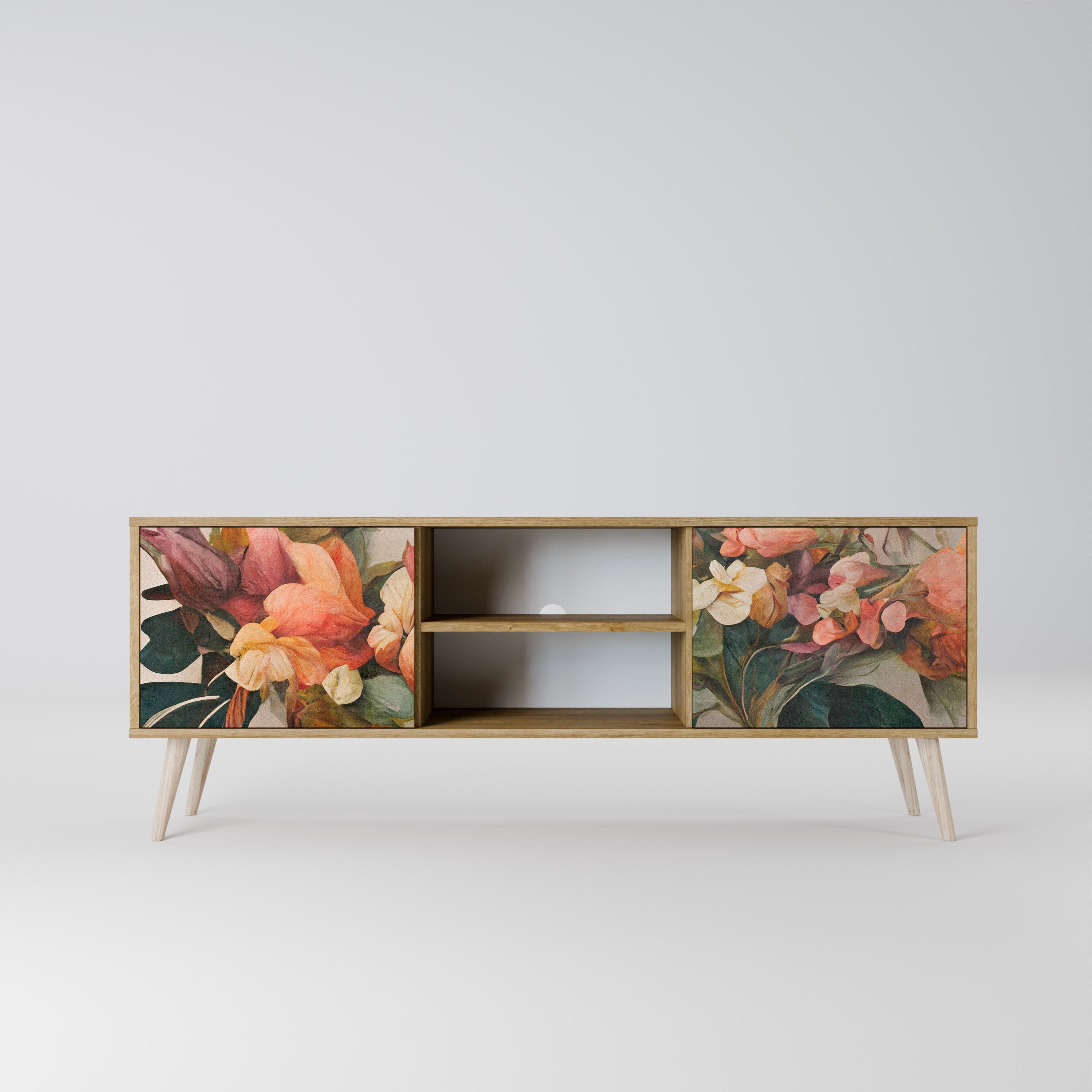 STYLISH BEAUTY Móvel de TV com 2 Portas em Efeito Carvalho