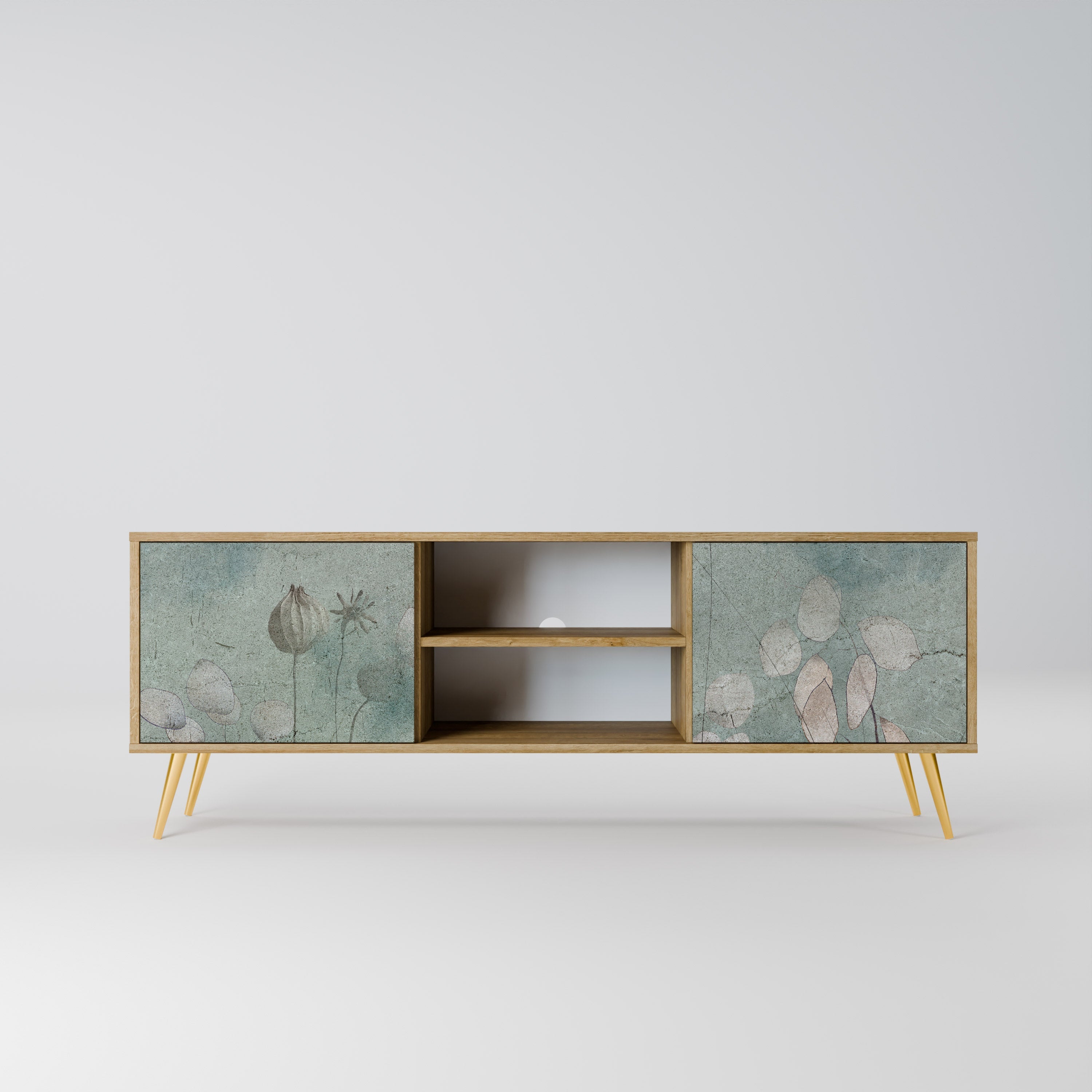 NIGHT LADY Móvel de TV com 2 Portas em Efeito Carvalho