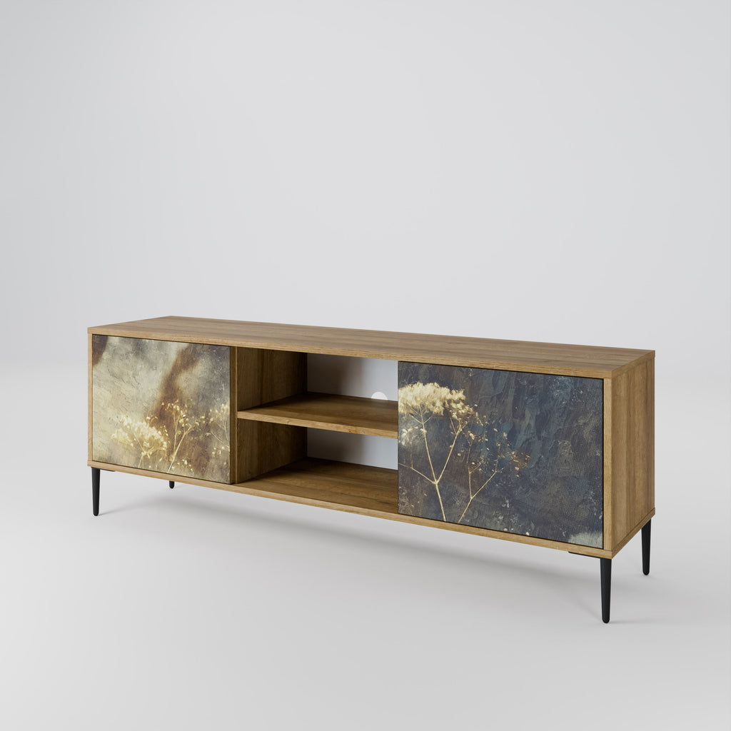 GENTLE POWER Móvel de TV com 2 Portas em Efeito Carvalho