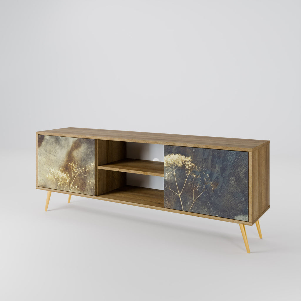 GENTLE POWER Móvel de TV com 2 Portas em Efeito Carvalho