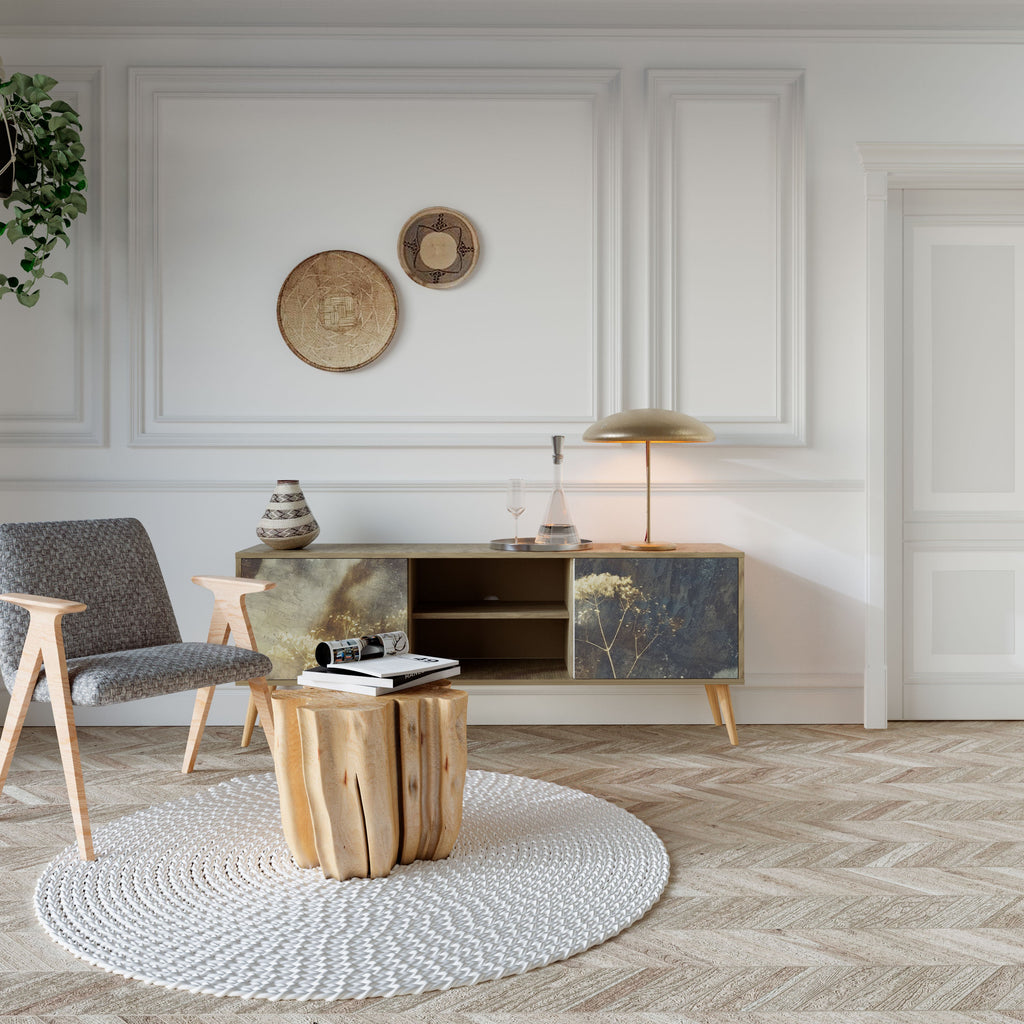 GENTLE POWER Móvel de TV com 2 Portas em Efeito Carvalho