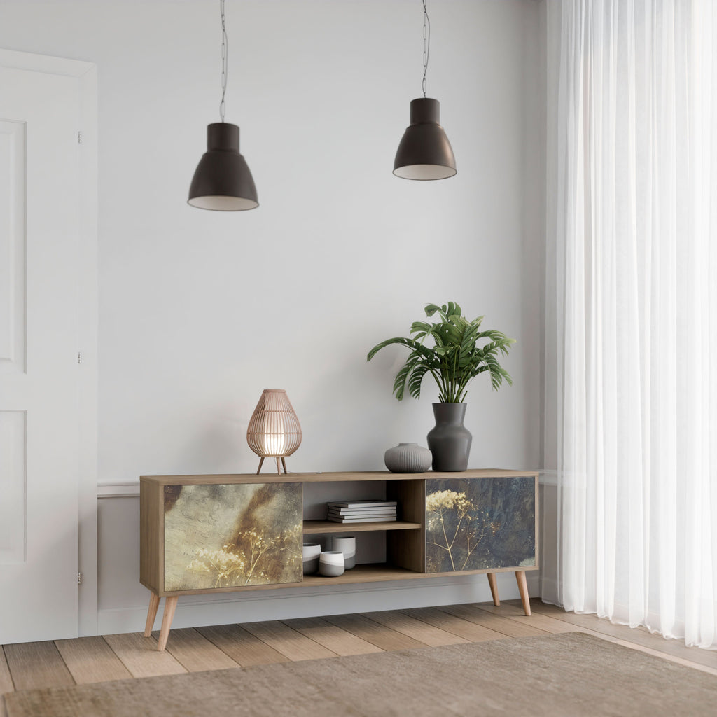 GENTLE POWER Móvel de TV com 2 Portas em Efeito Carvalho