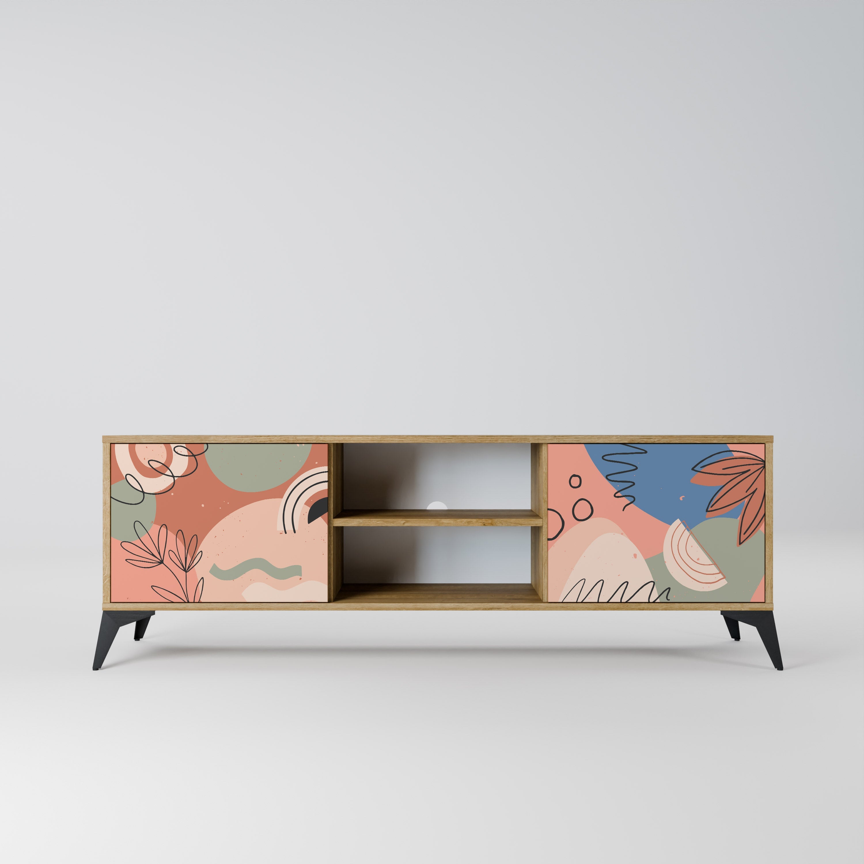 PASTEL DESTINY Móvel de TV com 2 Portas em Efeito Carvalho