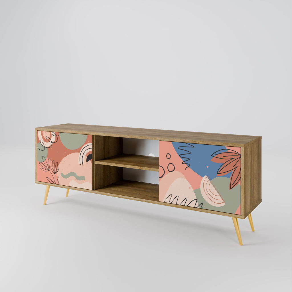 PASTEL DESTINY Móvel de TV com 2 Portas em Efeito Carvalho