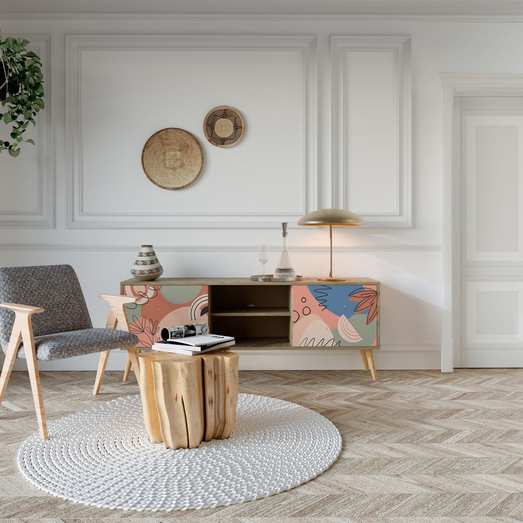 PASTEL DESTINY Móvel de TV com 2 Portas em Efeito Carvalho