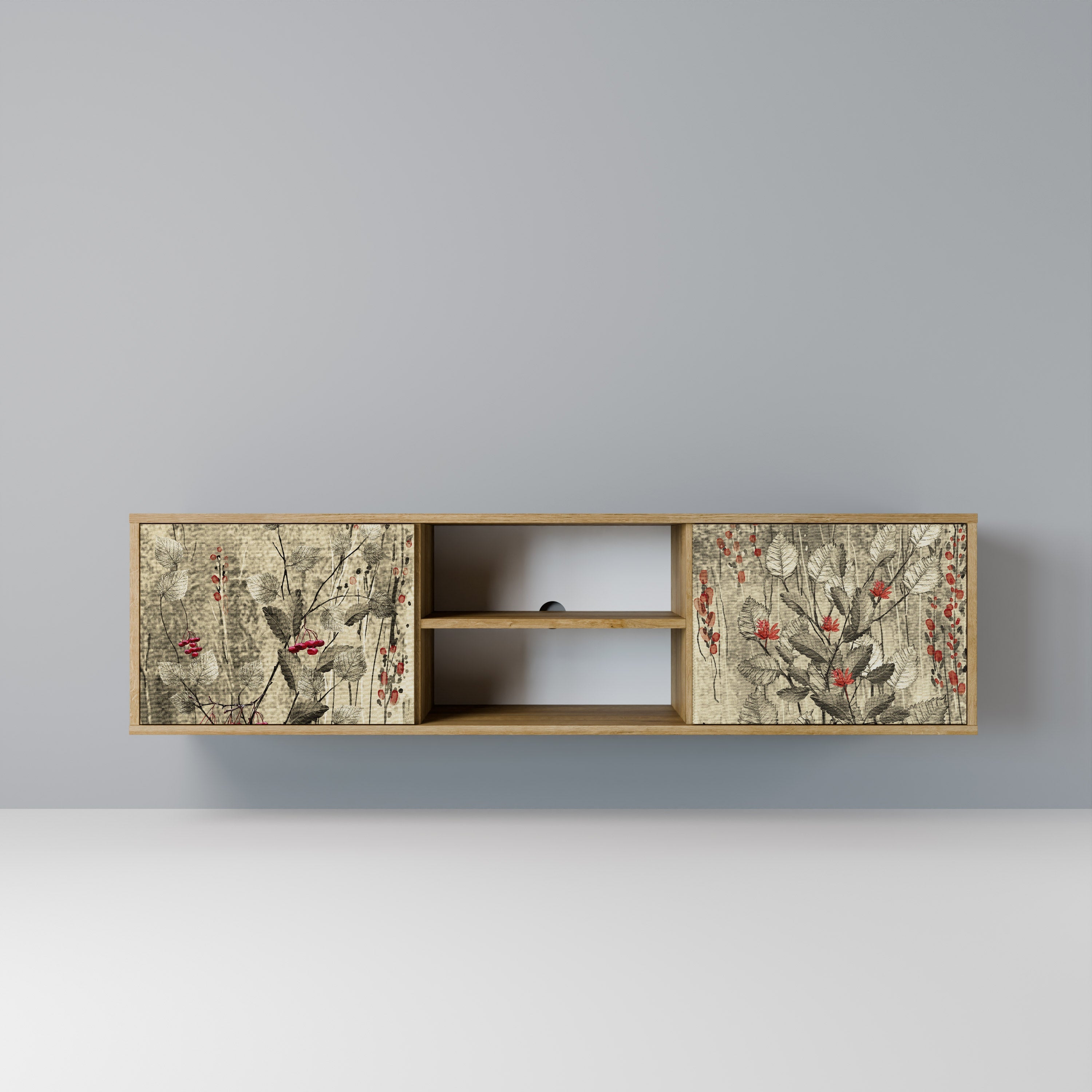 HERBAL GRACE Móvel de TV com 2 Portas em Efeito Carvalho