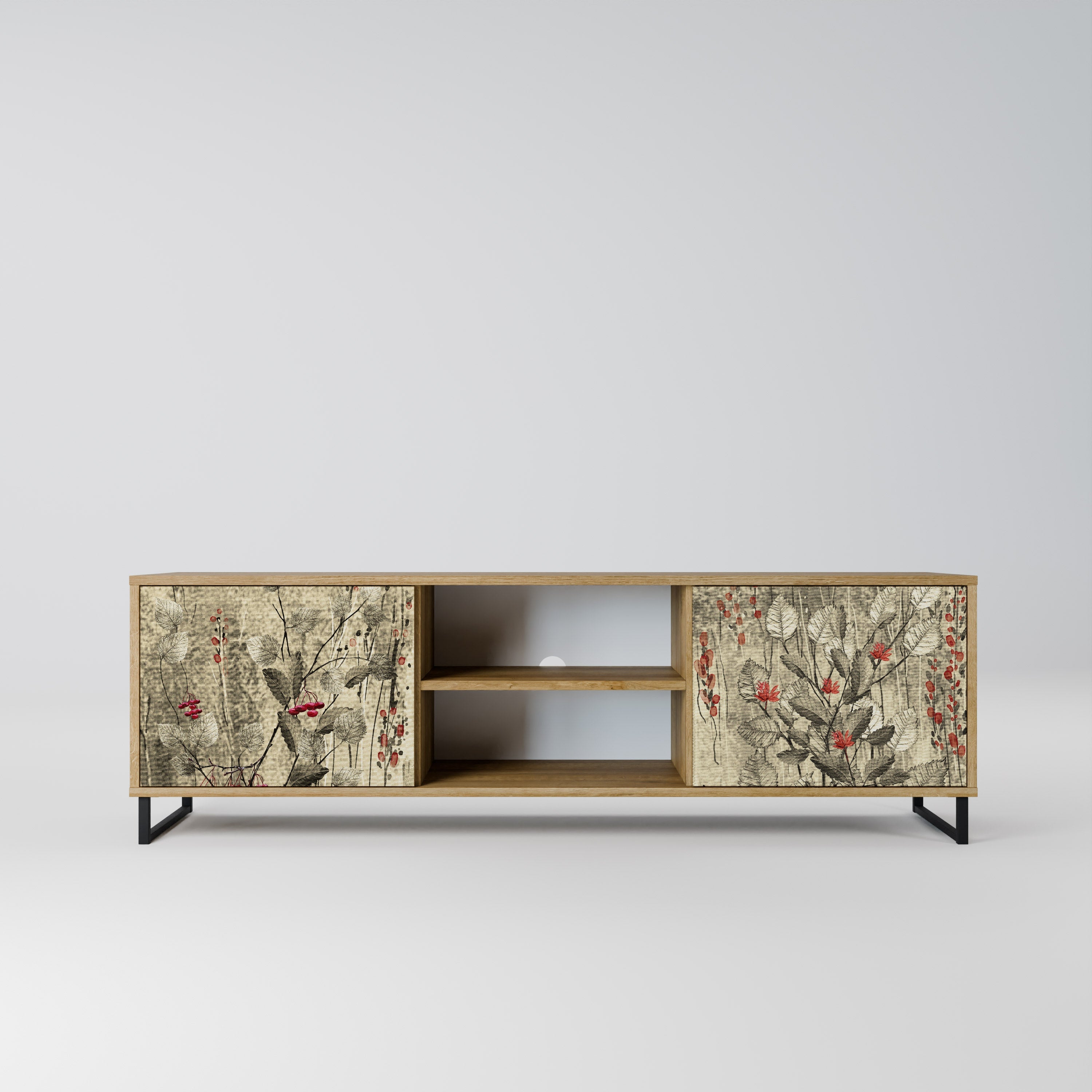 HERBAL GRACE Móvel de TV com 2 Portas em Efeito Carvalho