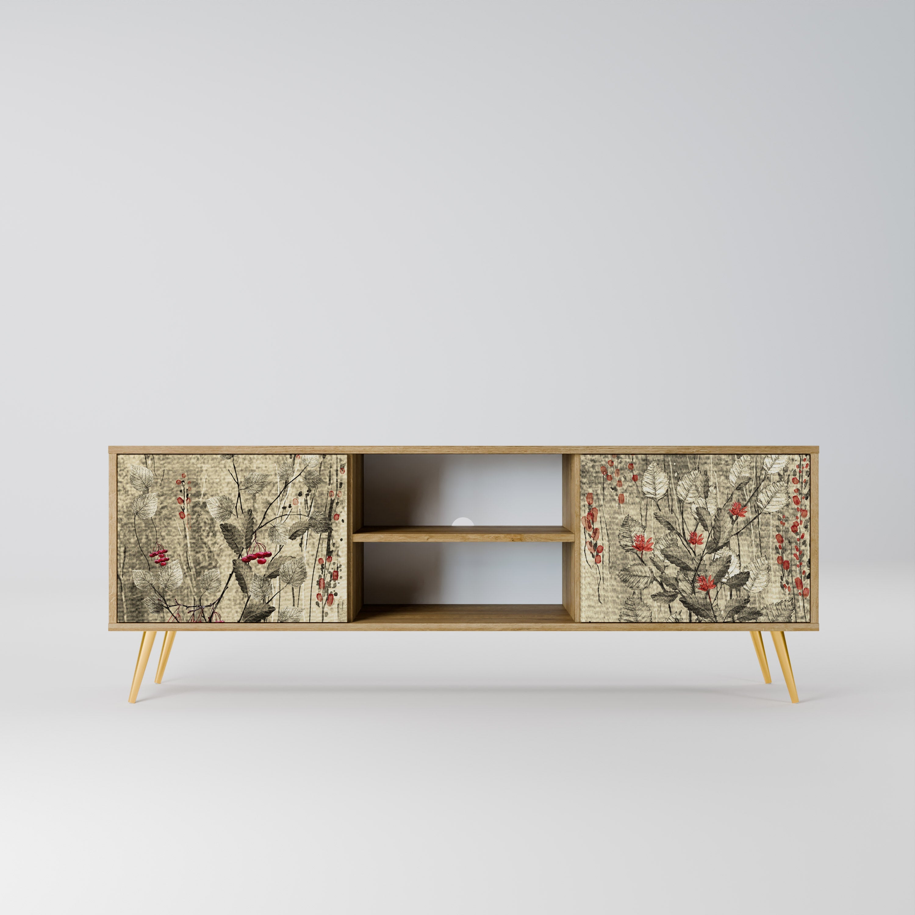 HERBAL GRACE Móvel de TV com 2 Portas em Efeito Carvalho