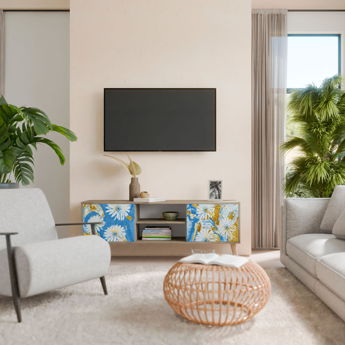 DAISY LUXE Móvel de TV de 2 Portas