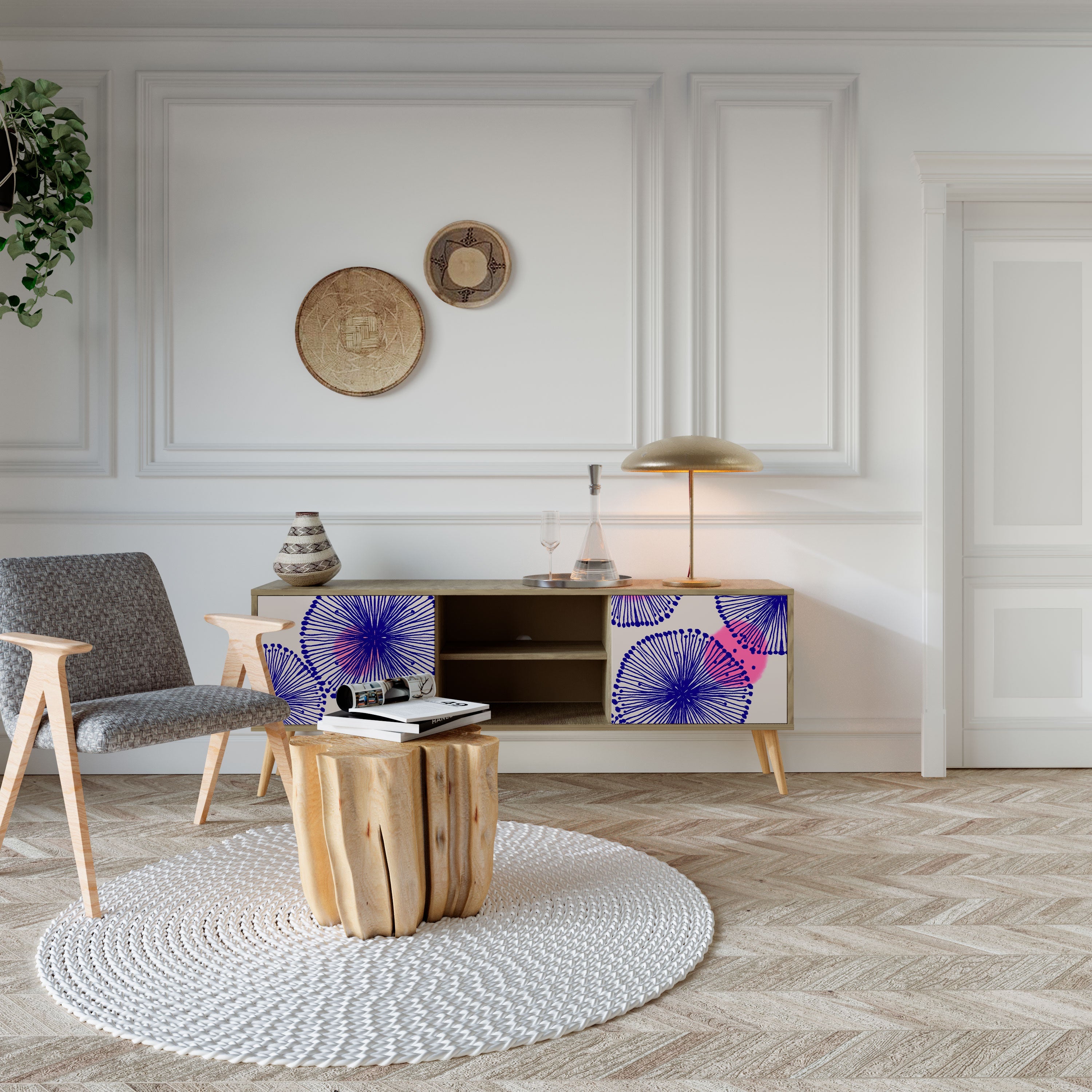 MAGIC NATURE Móvel de TV com 2 Portas em Efeito Carvalho