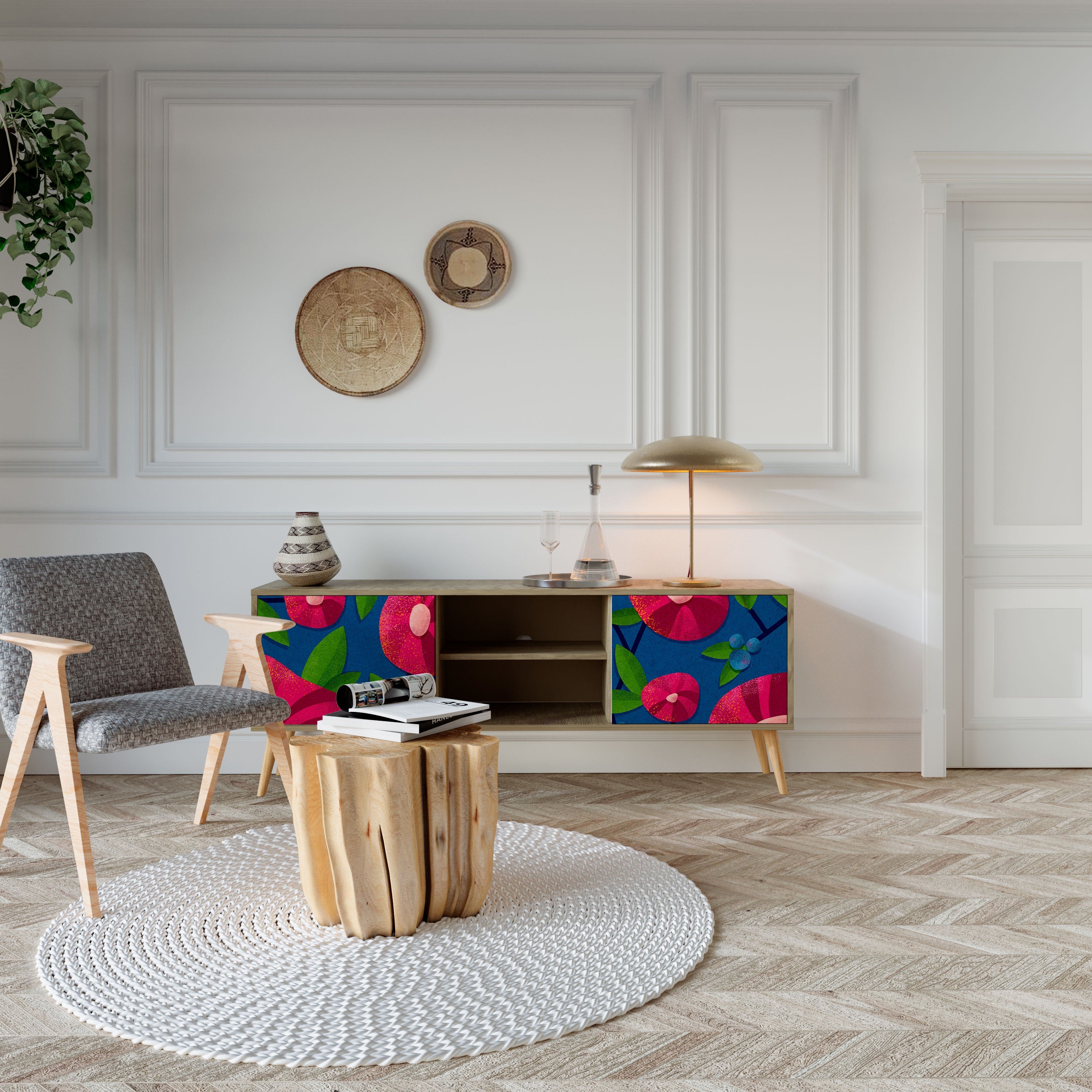 SPRING THOUGHTS Móvel de TV com 2 Portas em Efeito Carvalho