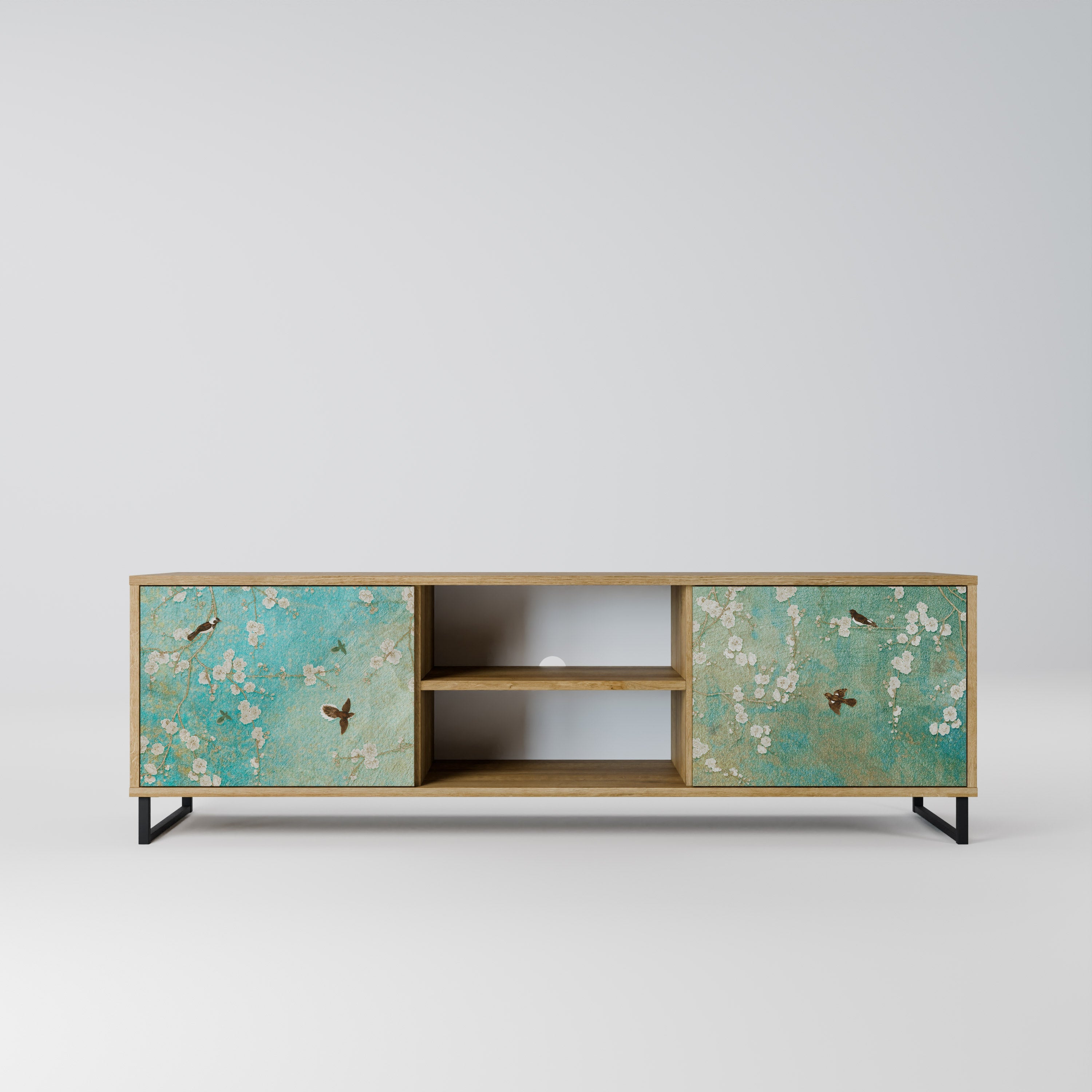 BLOOMING CHARM Móvel de TV com 2 Portas em Efeito Carvalho