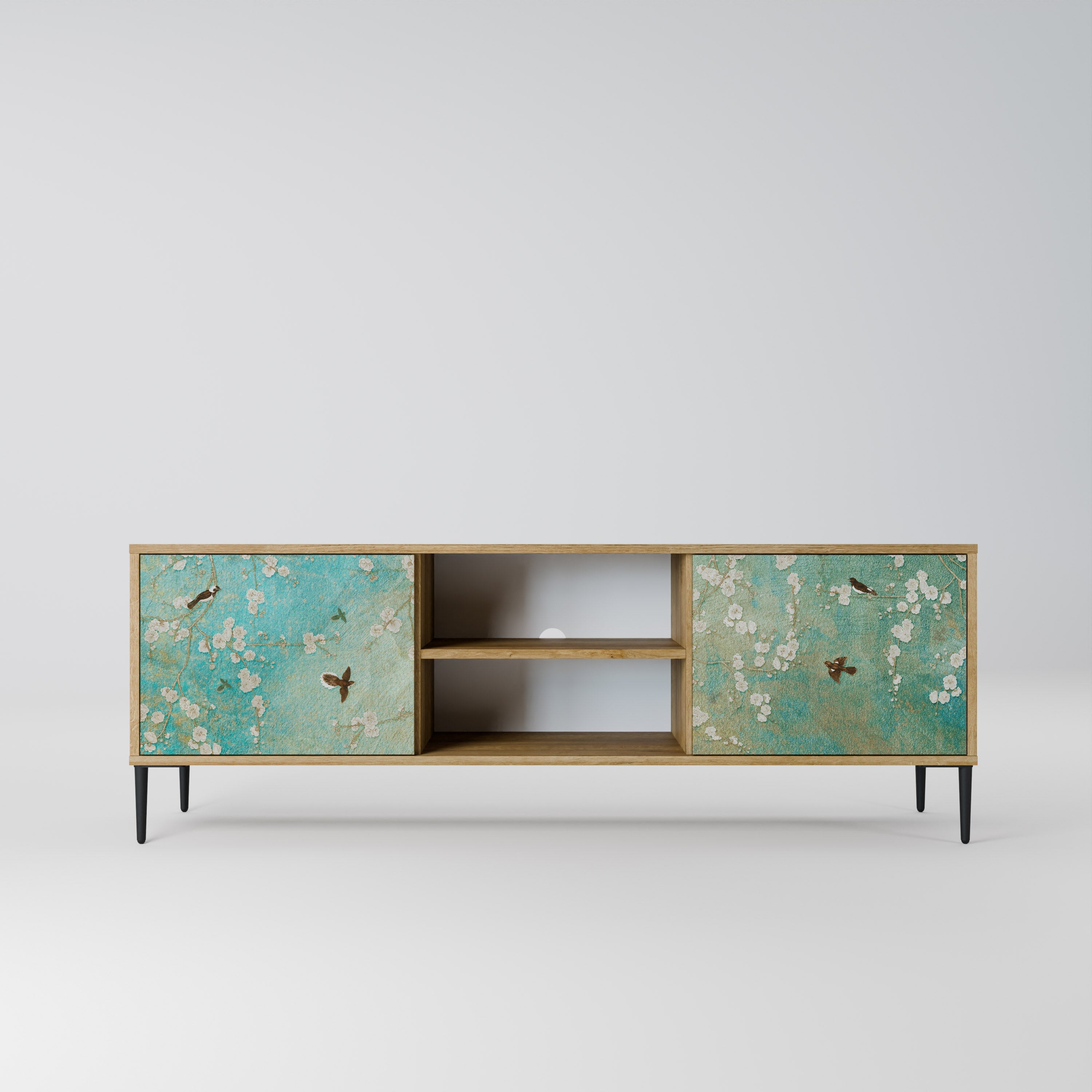 BLOOMING CHARM Móvel de TV com 2 Portas em Efeito Carvalho