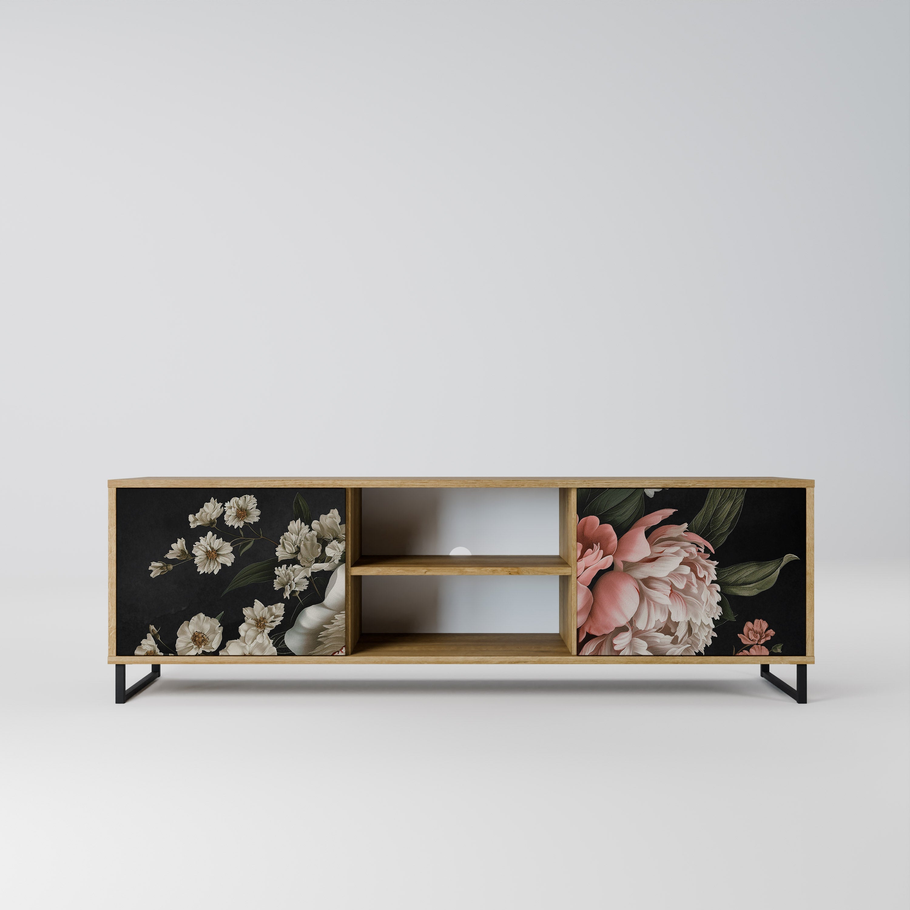 LUSH ELEGANCE Móvel de TV com 2 Portas em Efeito Carvalho