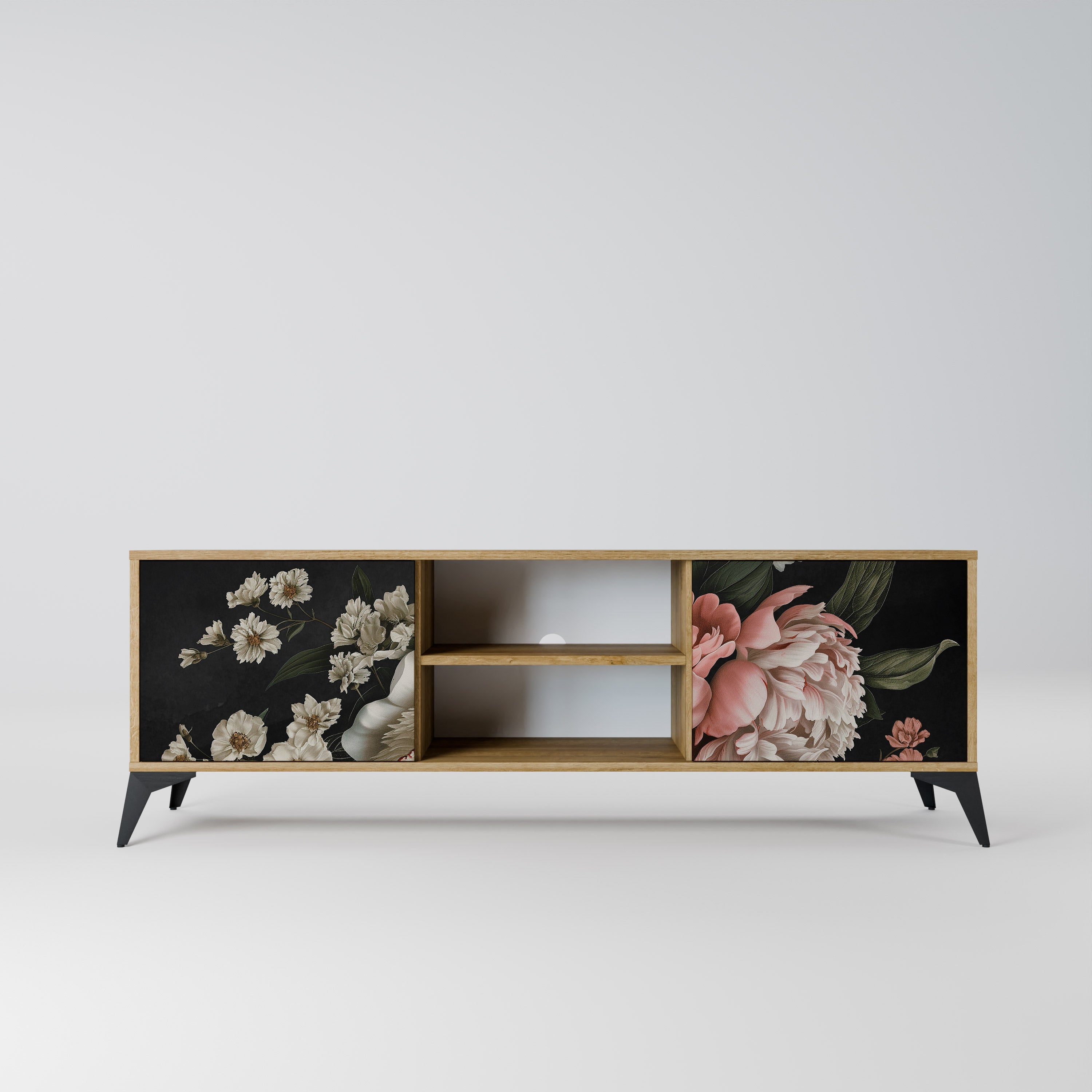 LUSH ELEGANCE Móvel de TV com 2 Portas em Efeito Carvalho