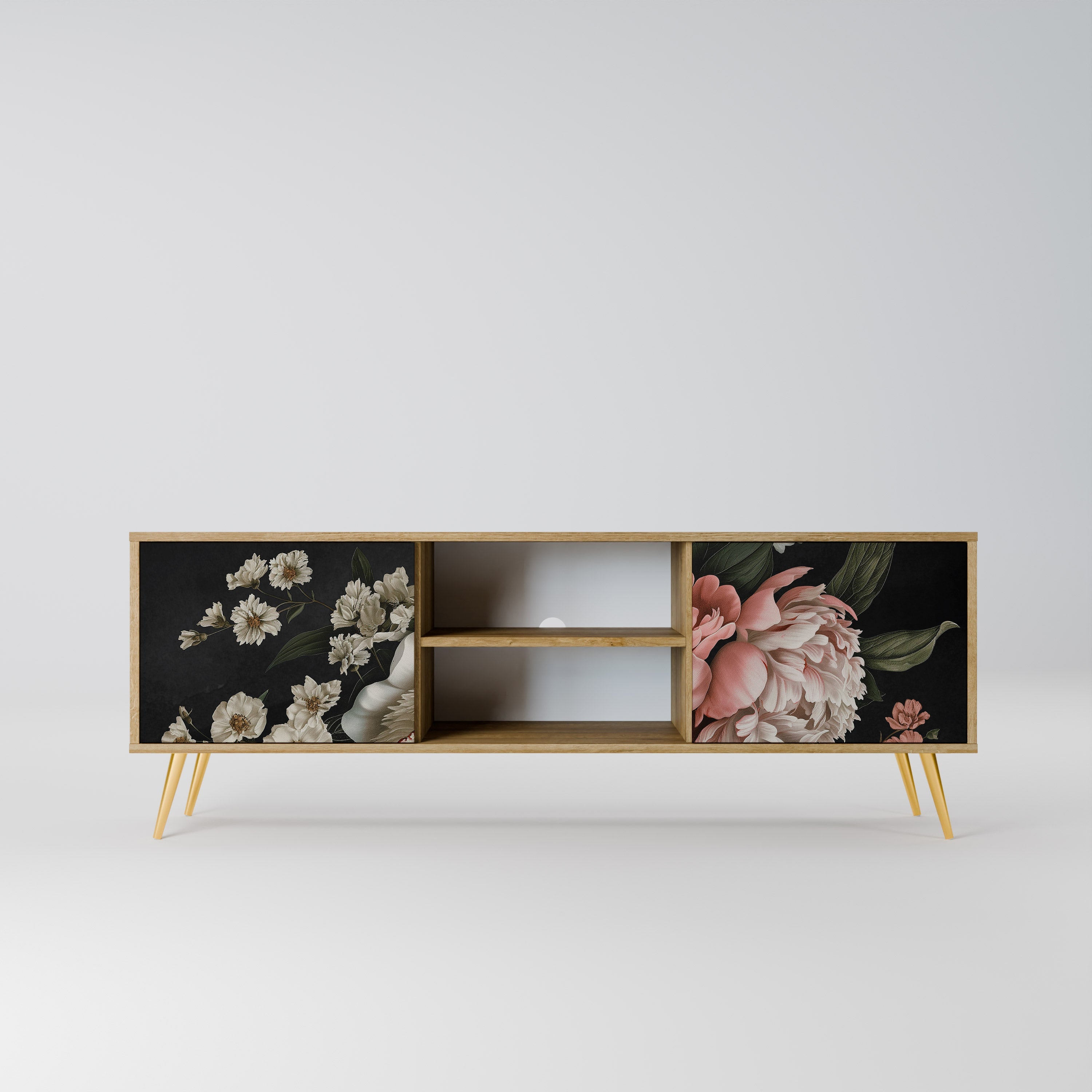 LUSH ELEGANCE Móvel de TV com 2 Portas em Efeito Carvalho