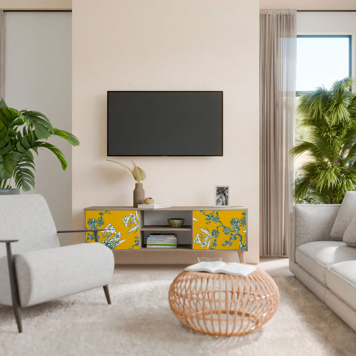 YELLOW CHINOISERIE Móvel de TV de 2 Portas