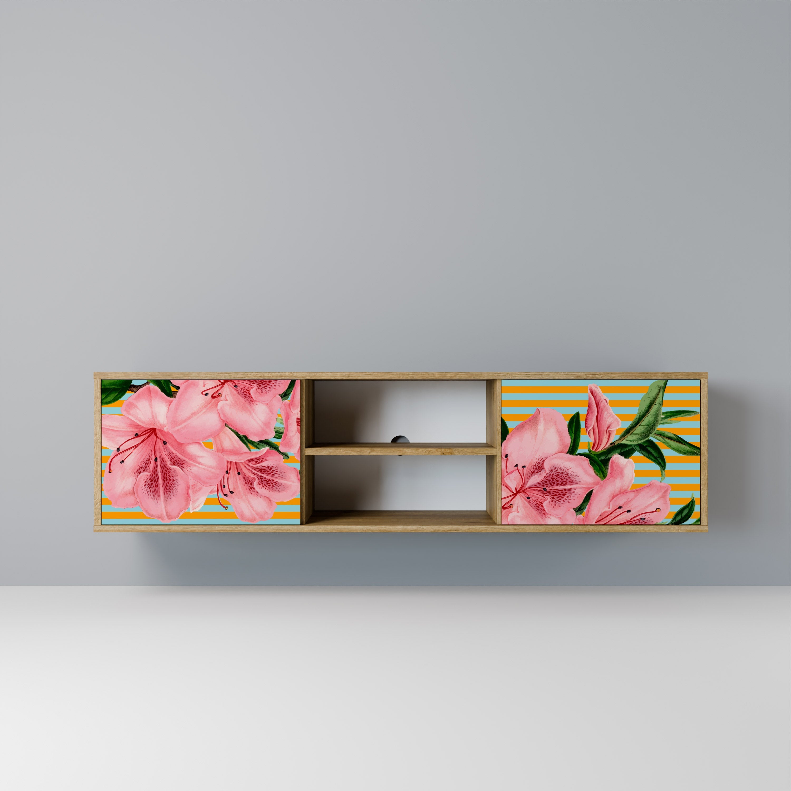 FRAGILE BEAUTY Móvel de TV com 2 Portas em Efeito Carvalho