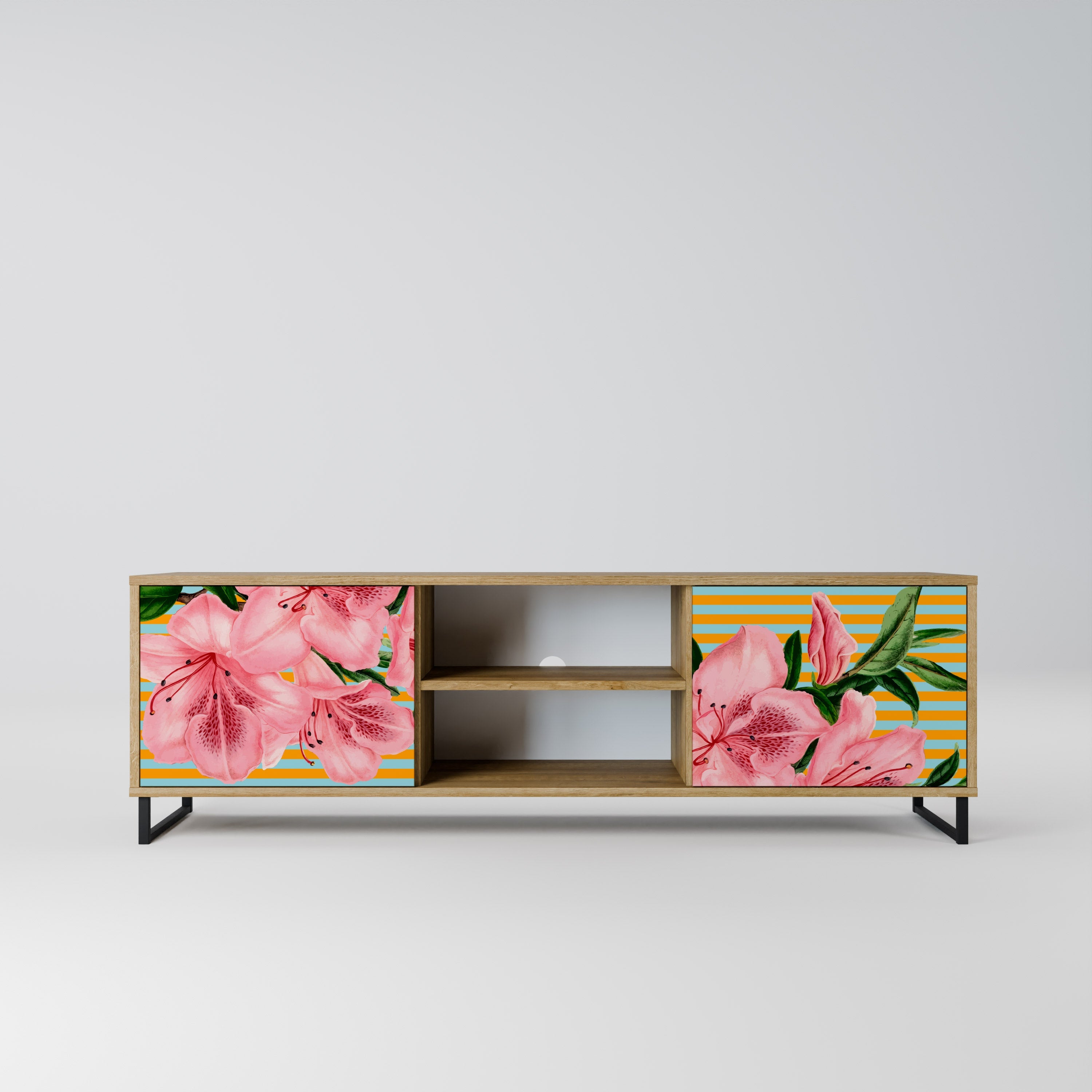 FRAGILE BEAUTY Móvel de TV com 2 Portas em Efeito Carvalho