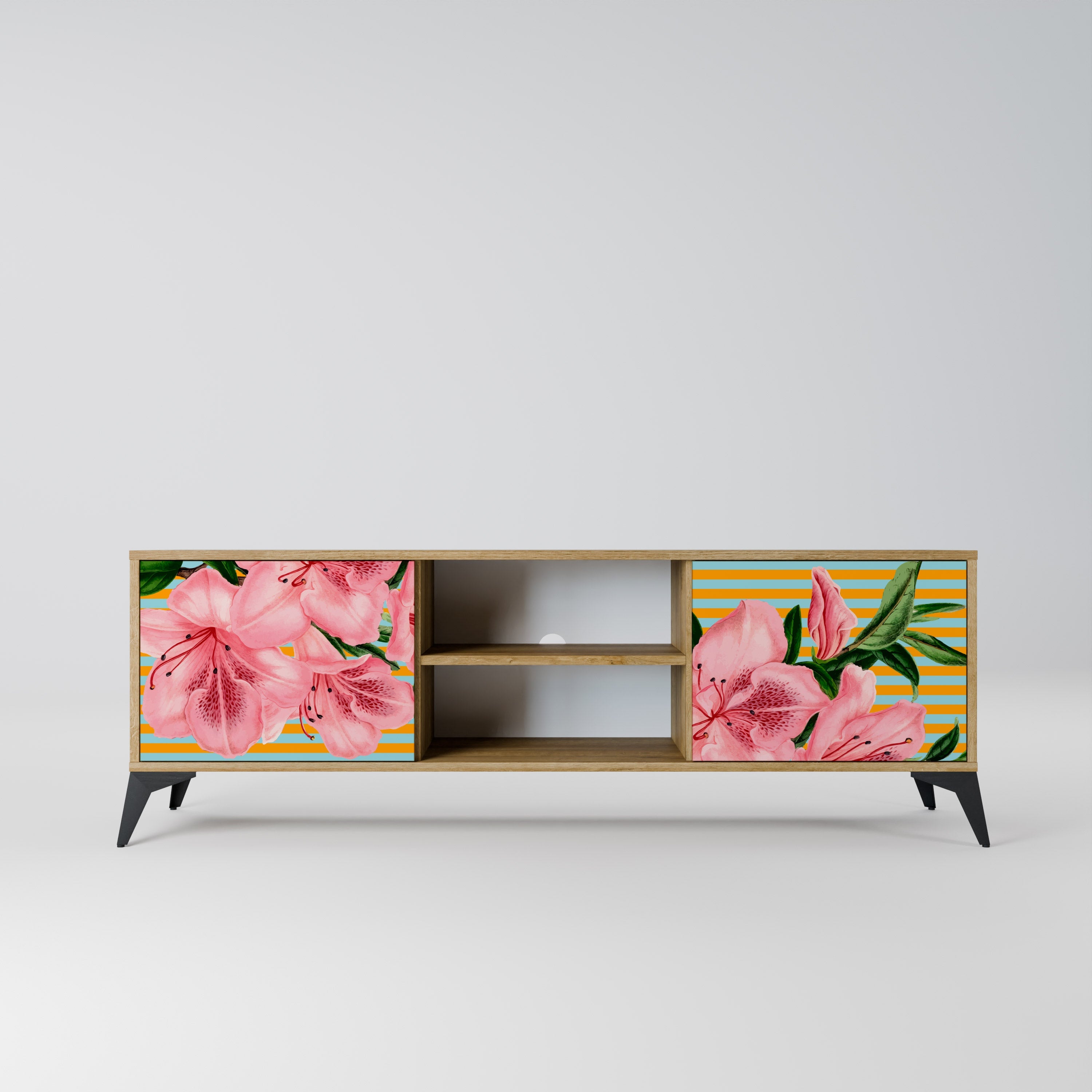 FRAGILE BEAUTY Móvel de TV com 2 Portas em Efeito Carvalho