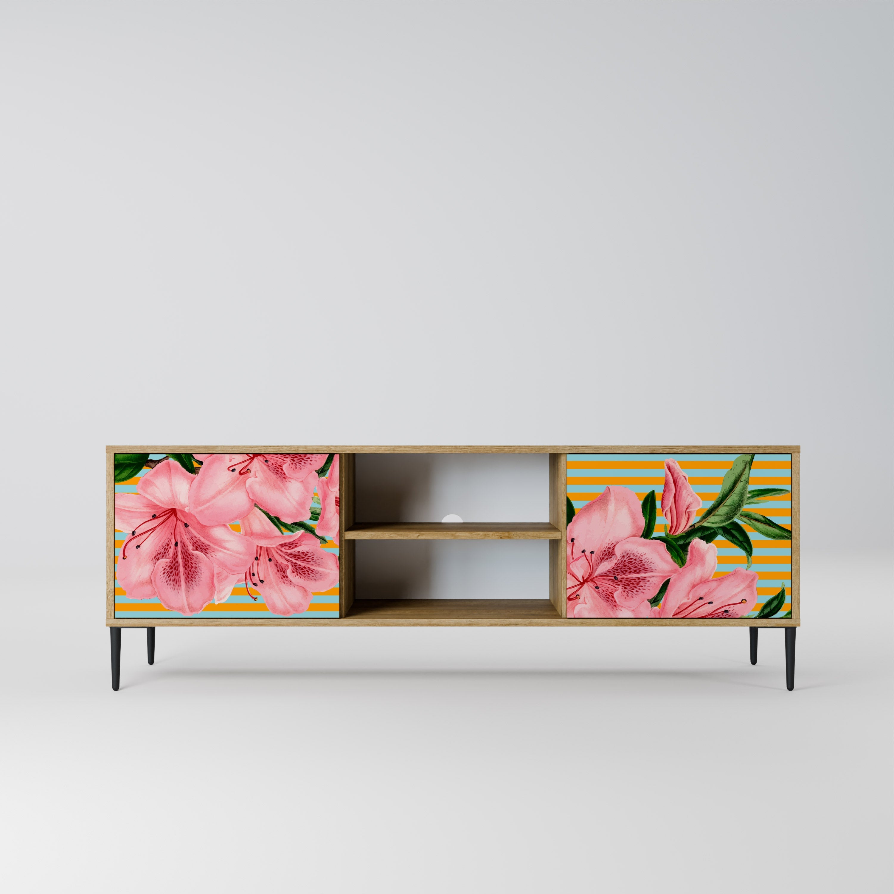 FRAGILE BEAUTY Móvel de TV com 2 Portas em Efeito Carvalho