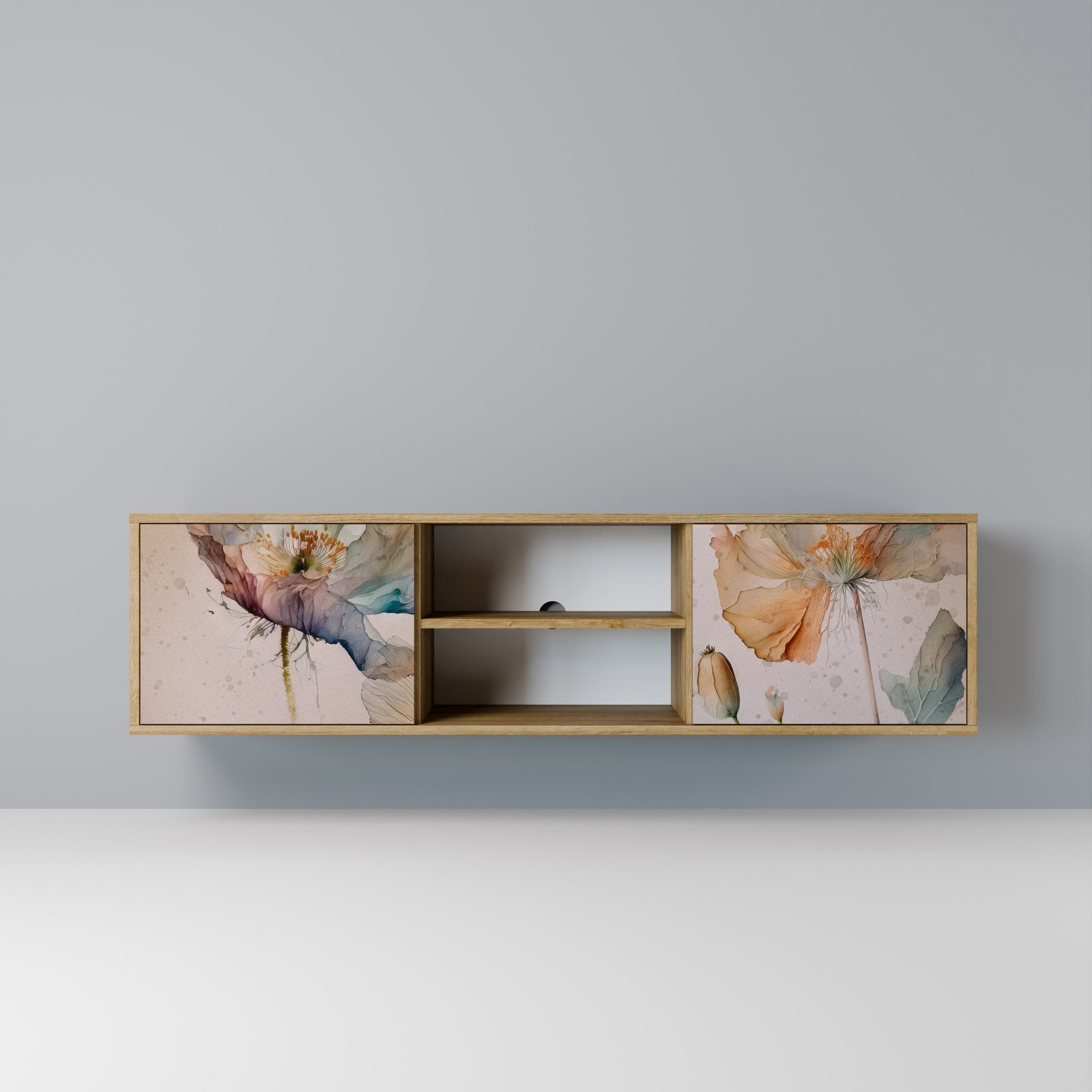 SOFTEN POPPY Móvel de TV com 2 Portas em Efeito Carvalho