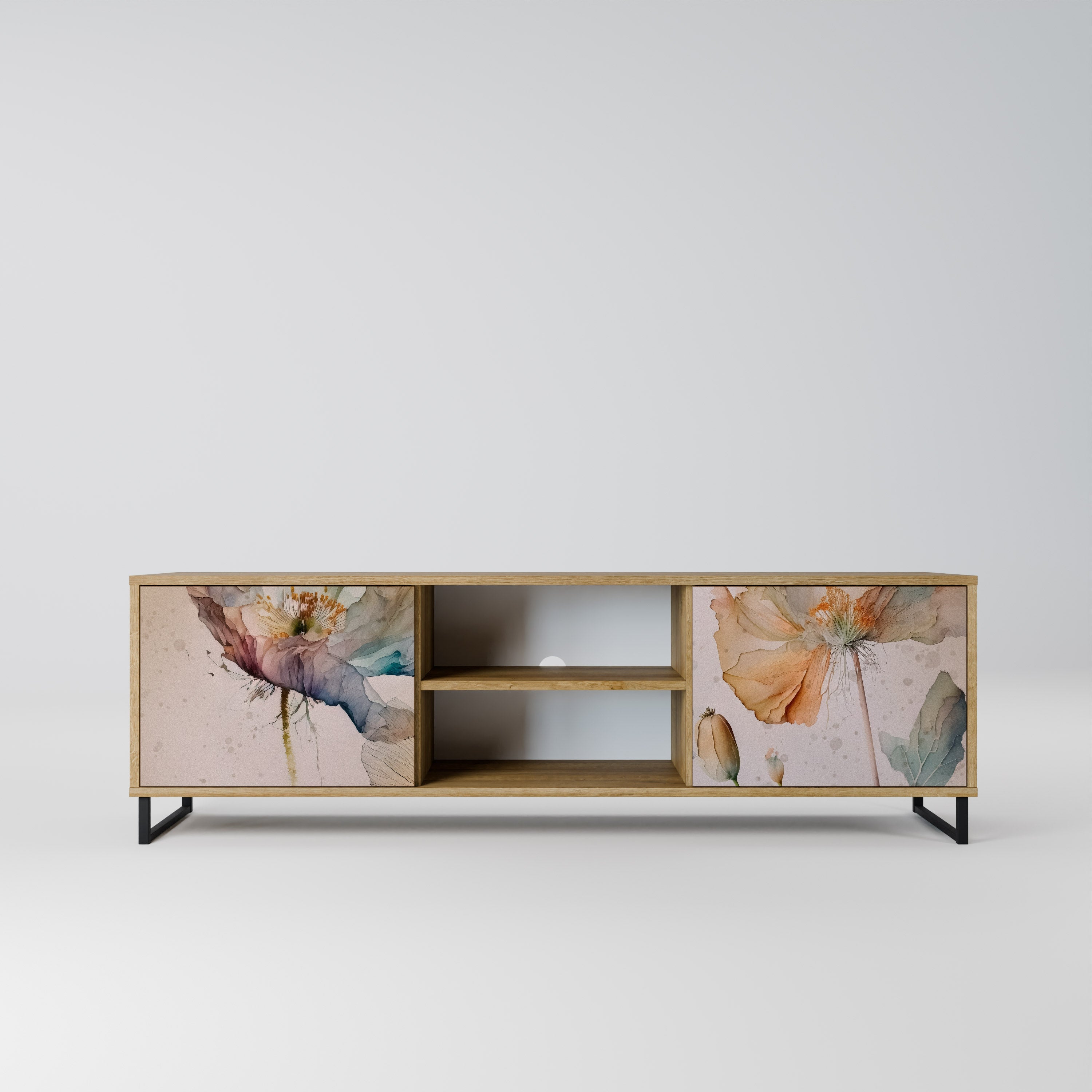 SOFTEN POPPY Móvel de TV com 2 Portas em Efeito Carvalho
