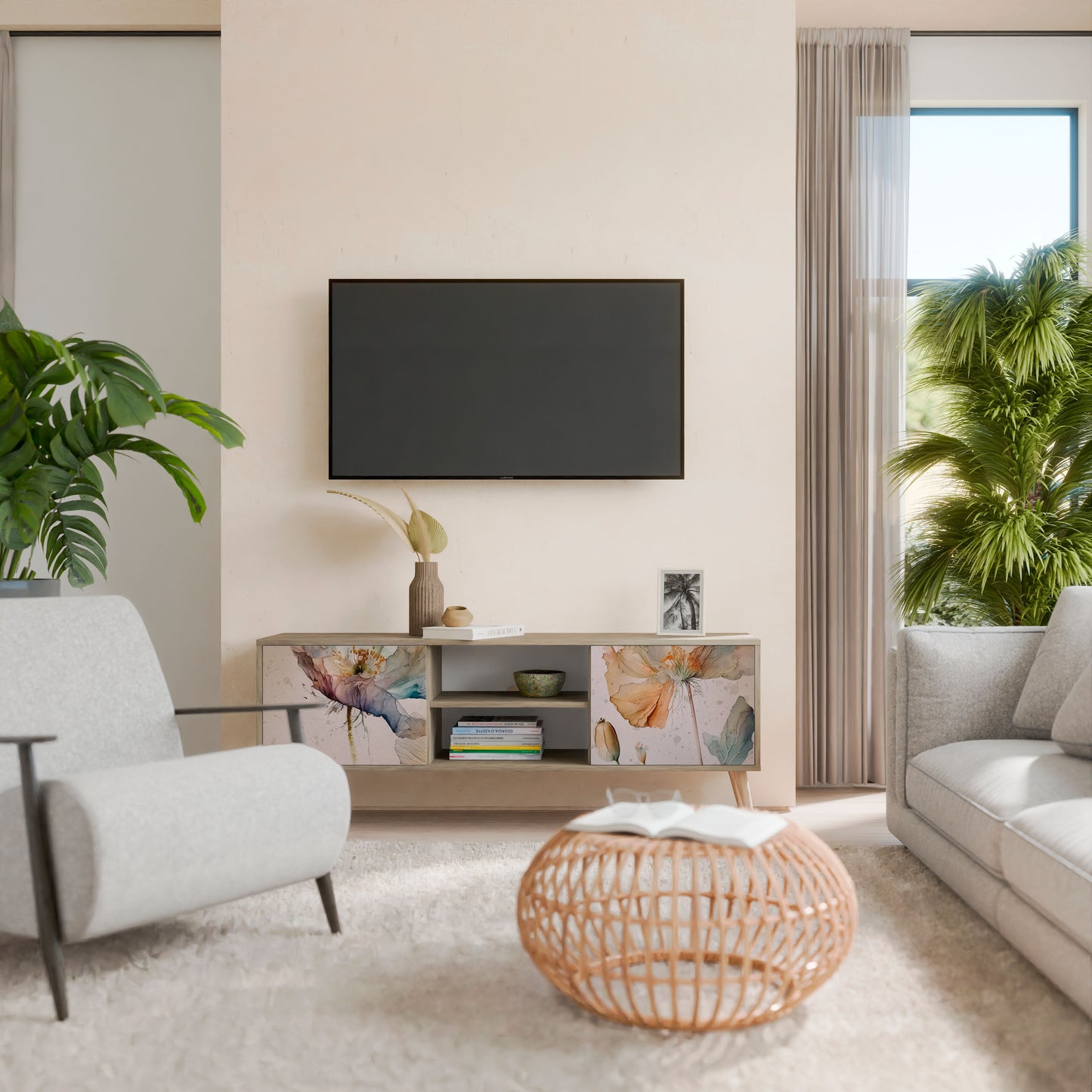SOFTEN POPPY Móvel de TV de 2 Portas