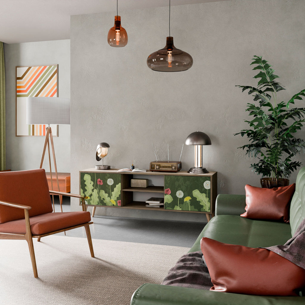 DANDELION AMUSE Móvel de TV com 2 Portas em Efeito Carvalho