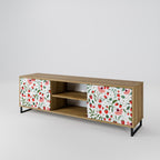 FLOWERS AND STRAWBERRIES 2-Door TV Stand in Oak Effect