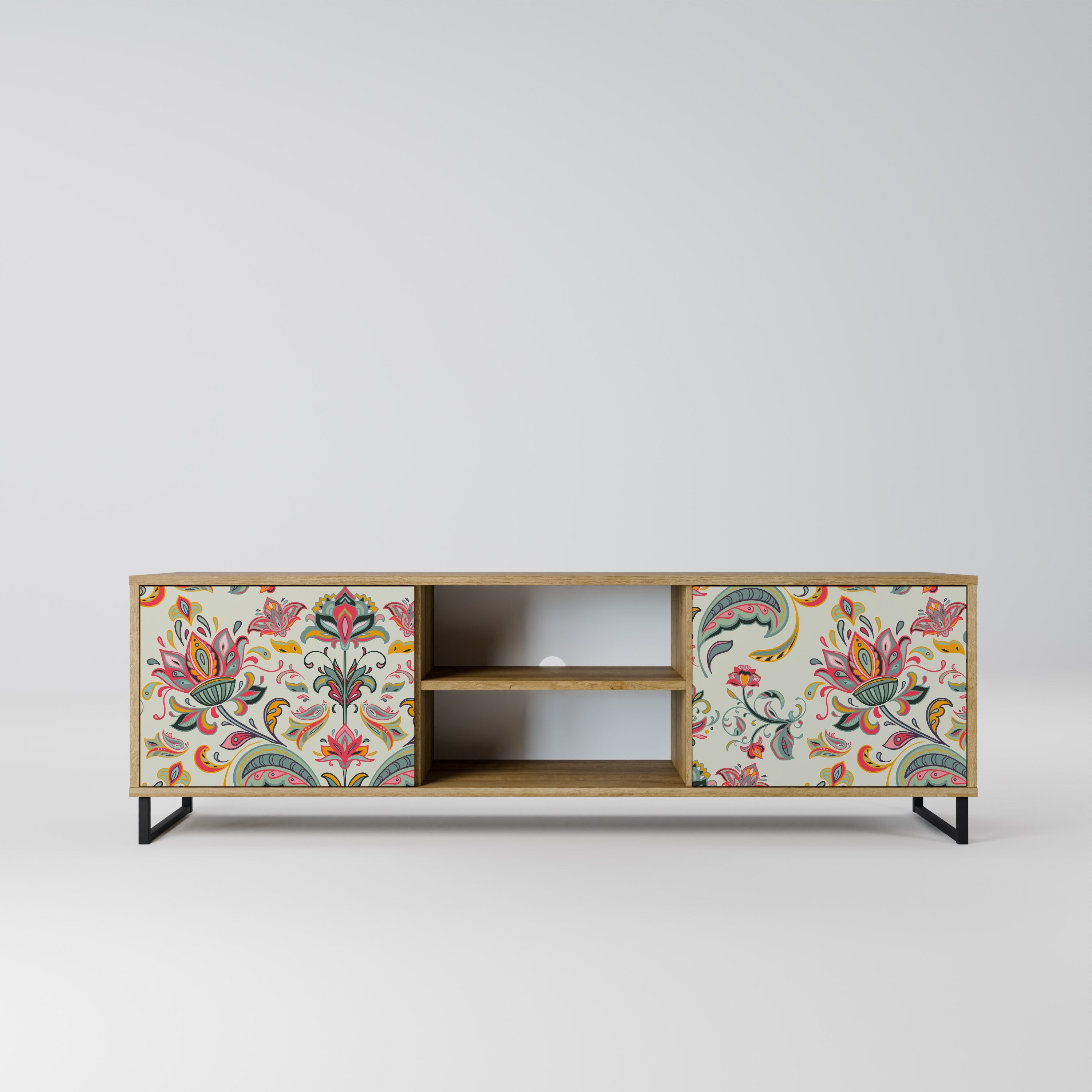 ORGANIC FOLKLORE Móvel de TV com 2 Portas em Efeito Carvalho