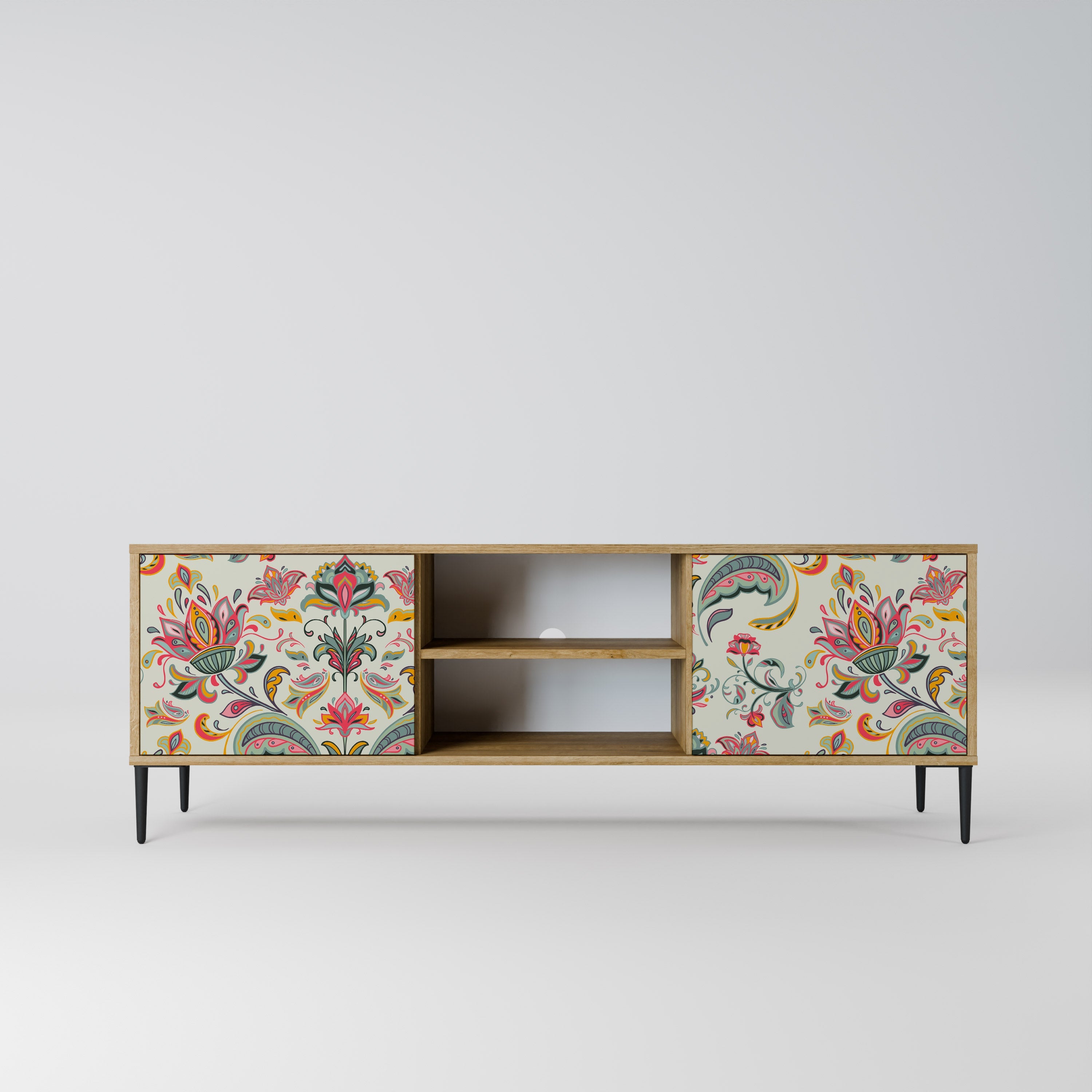 ORGANIC FOLKLORE Móvel de TV com 2 Portas em Efeito Carvalho