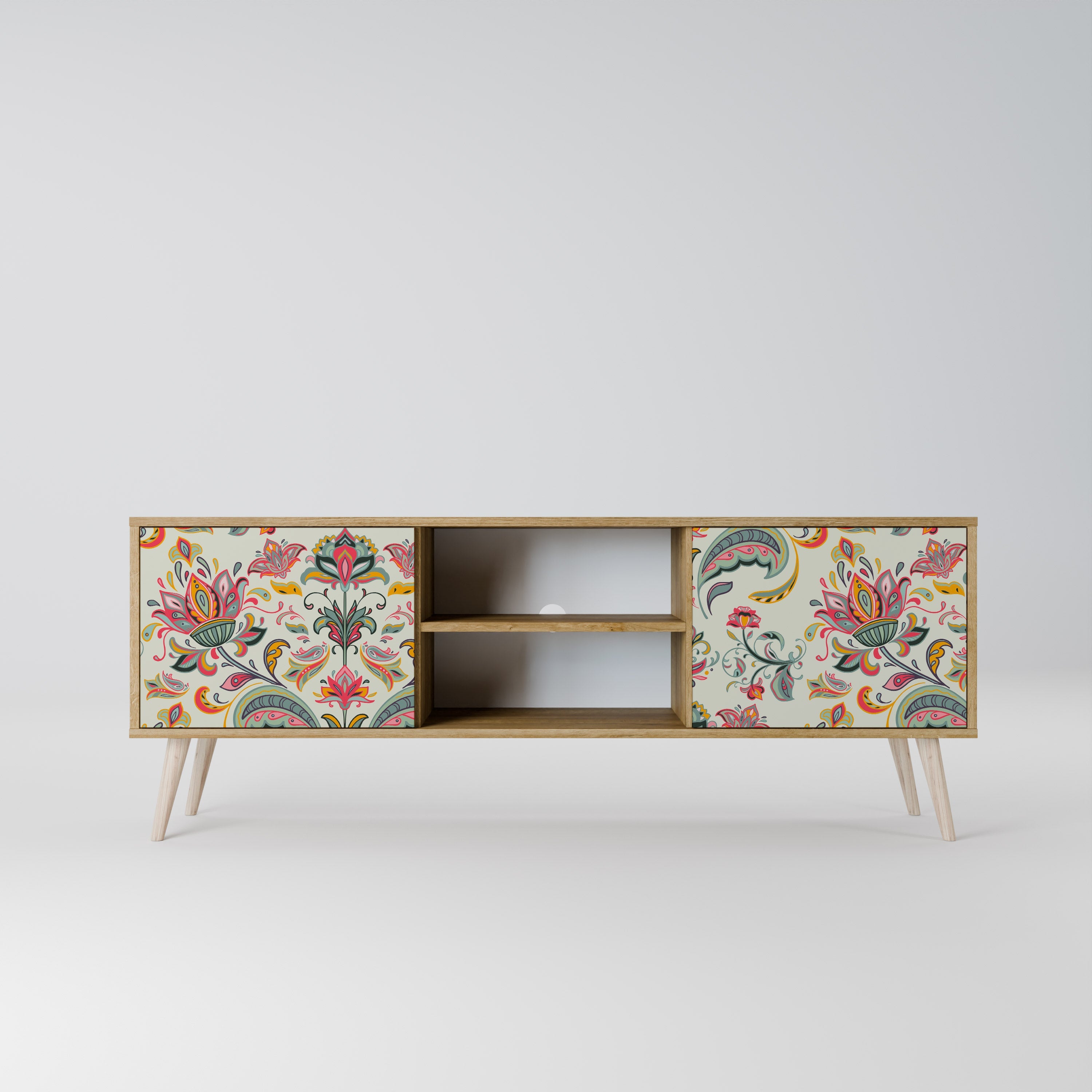 ORGANIC FOLKLORE Móvel de TV com 2 Portas em Efeito Carvalho