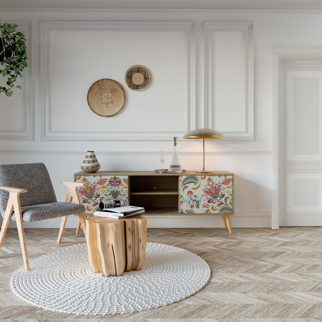 ORGANIC FOLKLORE Móvel de TV com 2 Portas em Efeito Carvalho