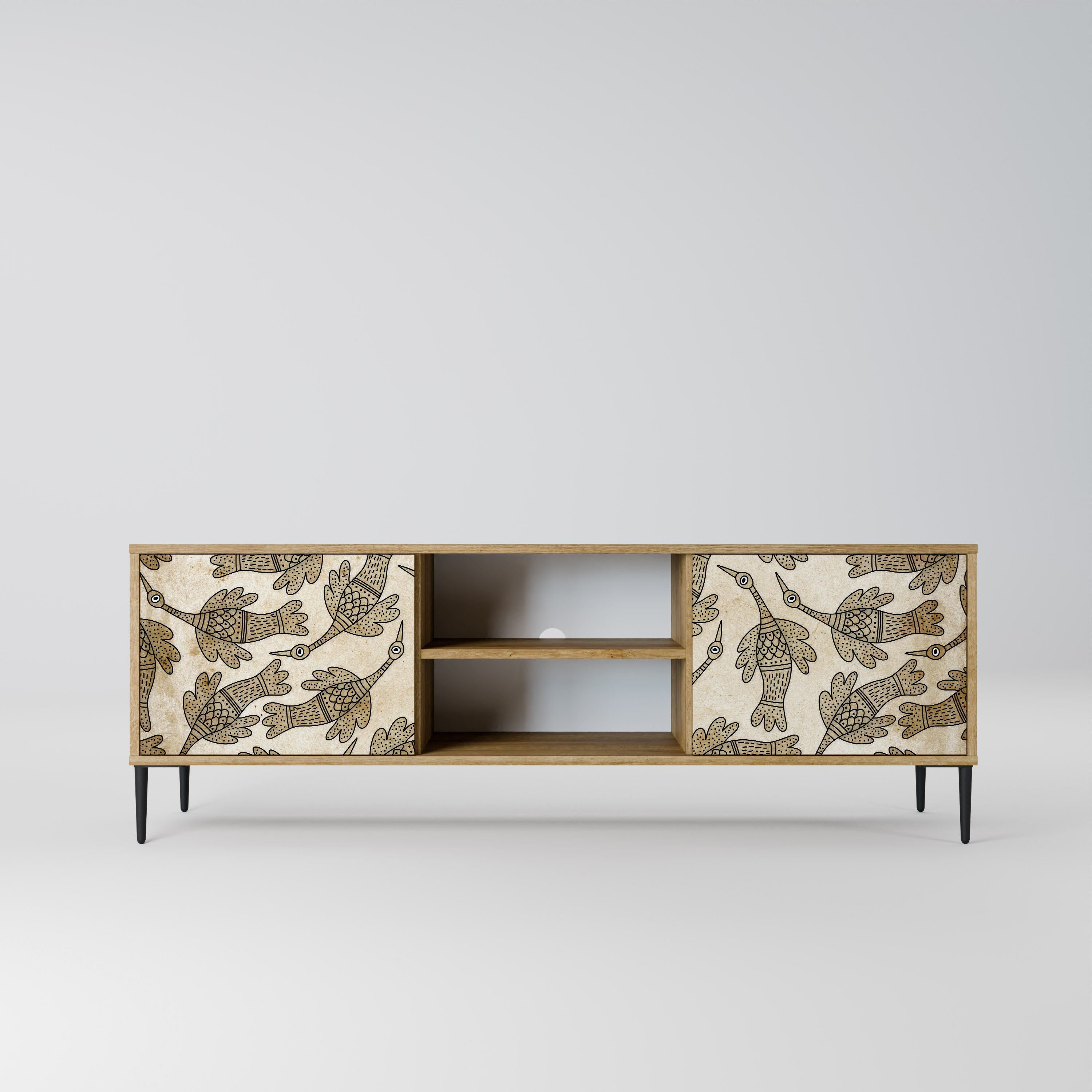 ALMONDINE SONGBIRD Móvel de TV com 2 Portas em Efeito Carvalho