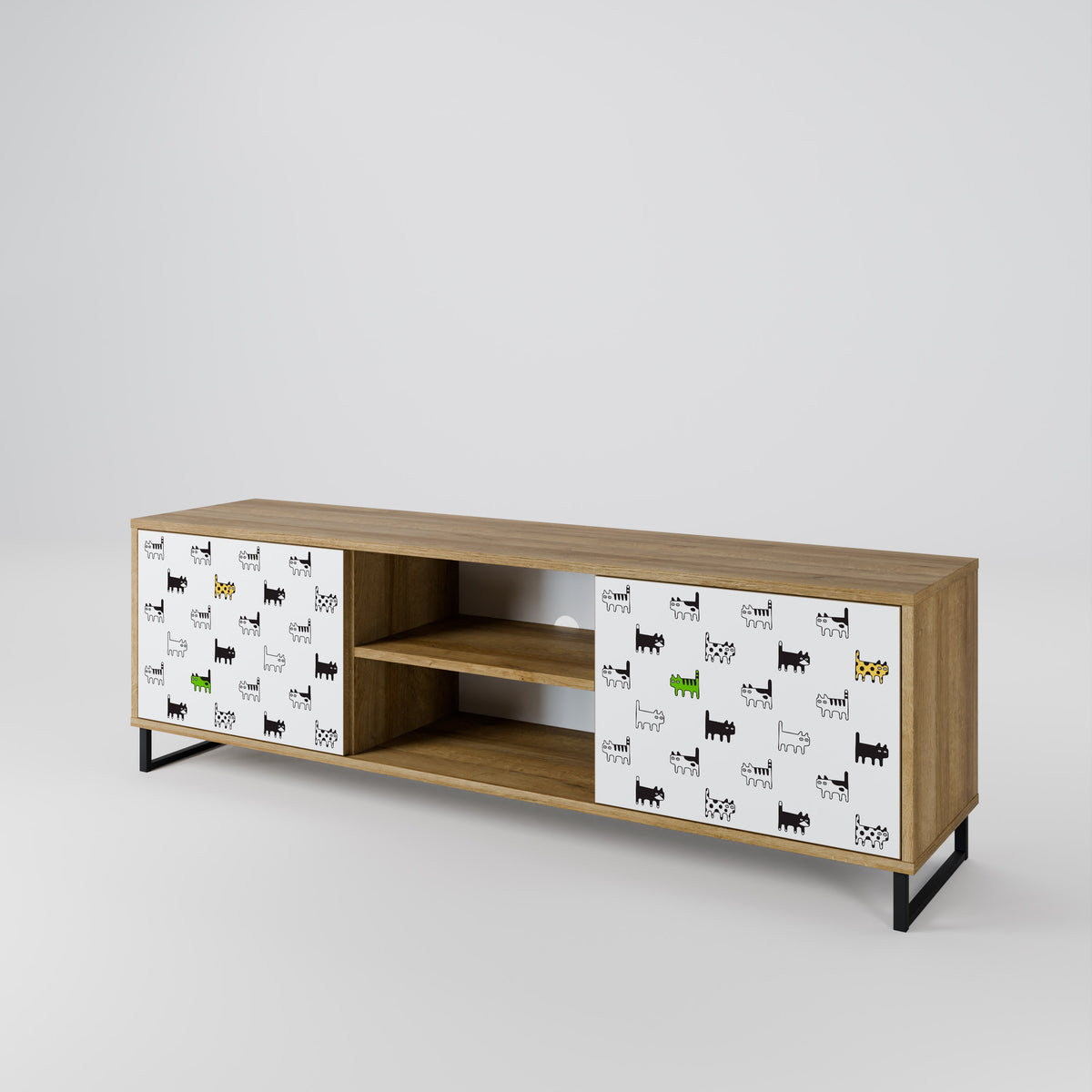 CATS COMPILATION 2-Door TV Cabinet