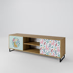 COLORFUL ALPACAS Móvel de TV com 2 Portas em Efeito Carvalho