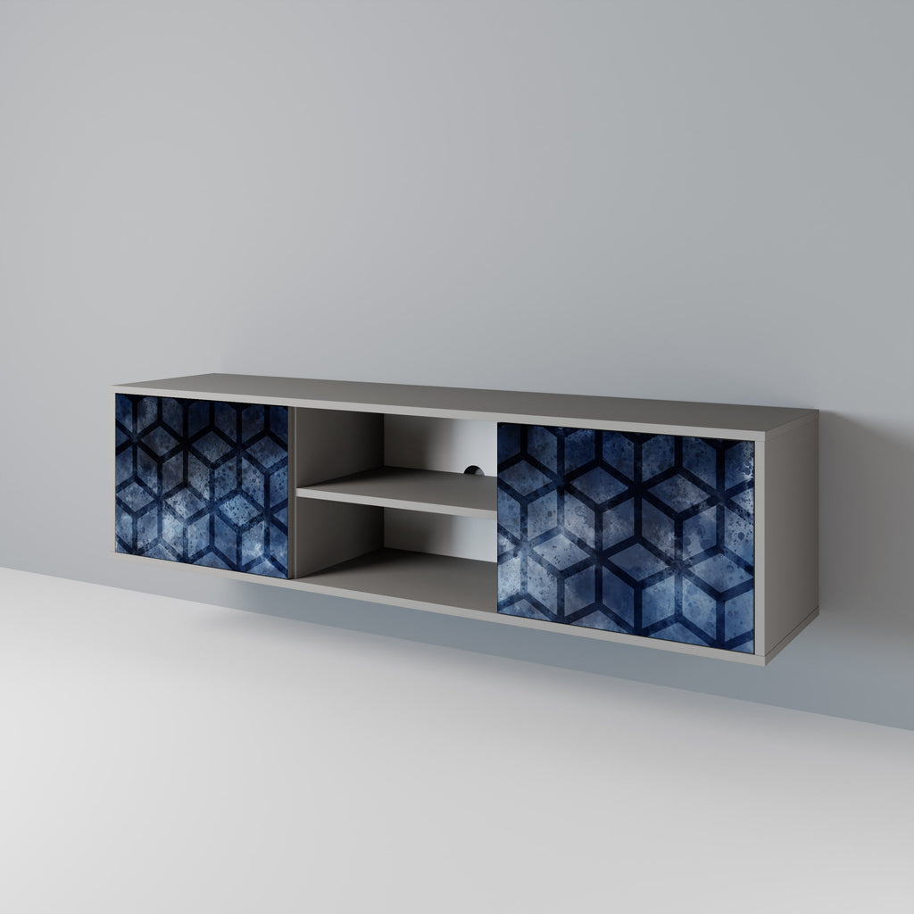 CUBIC MIST Móvel de TV com 2 Portas em Acabamento Cinzento