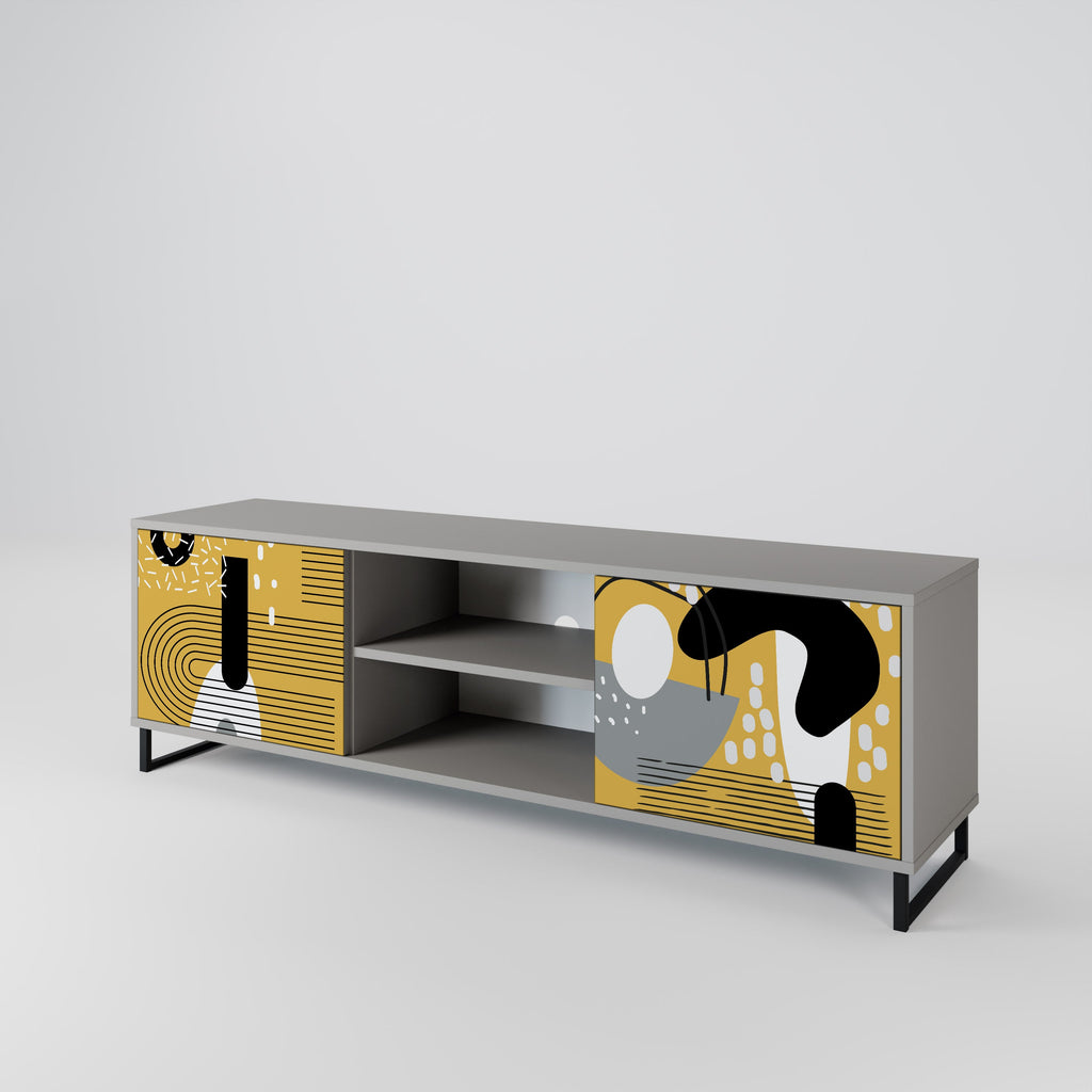 SHAPESHIFT SYMPHONY Móvel de TV com 2 Portas em Acabamento Cinzento