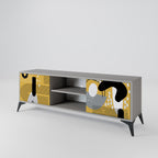 SHAPESHIFT SYMPHONY Móvel de TV com 2 Portas em Acabamento Cinzento