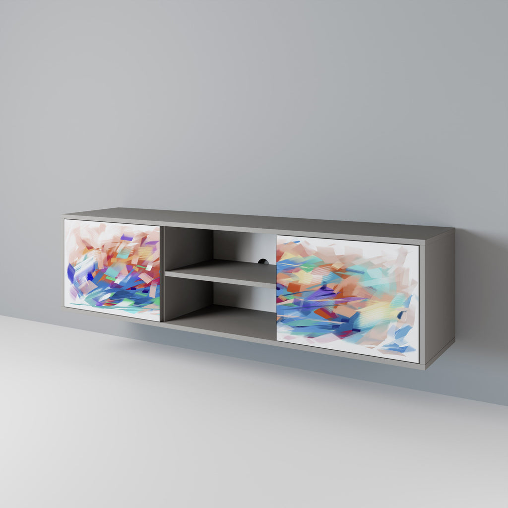 FINESSE MASH-UP Móvel de TV com 2 Portas em Acabamento Cinzento