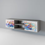 FINESSE MASH-UP Móvel de TV com 2 Portas em Acabamento Cinzento