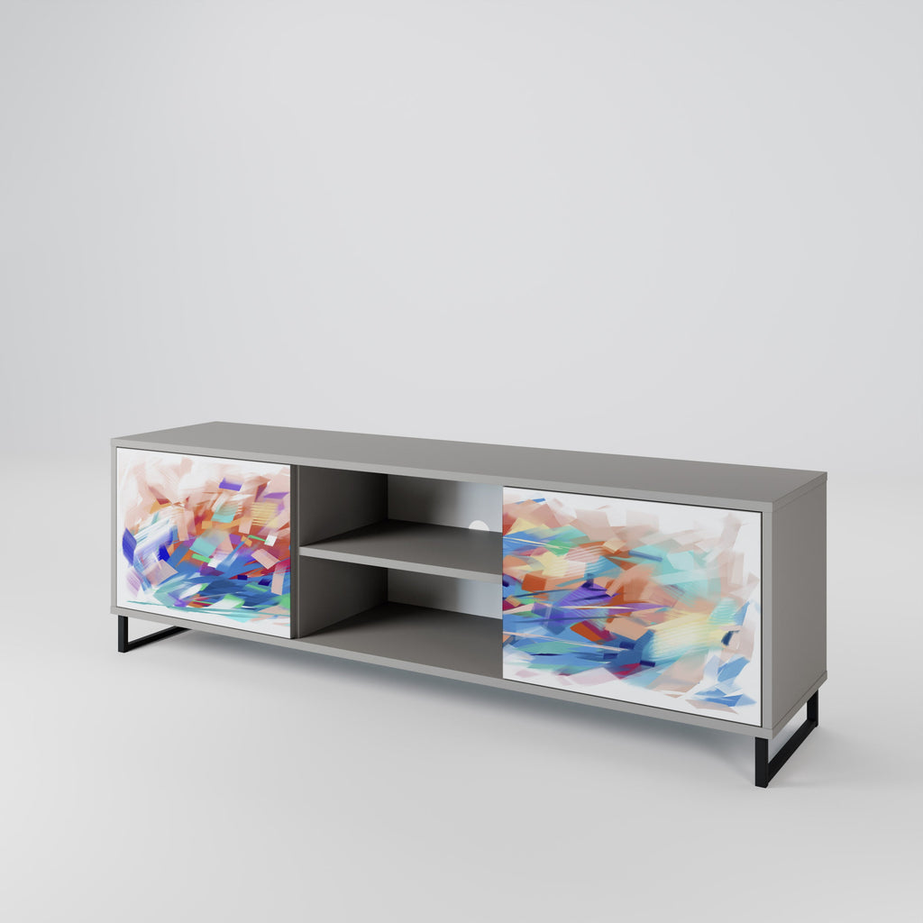 FINESSE MASH-UP Móvel de TV com 2 Portas em Acabamento Cinzento